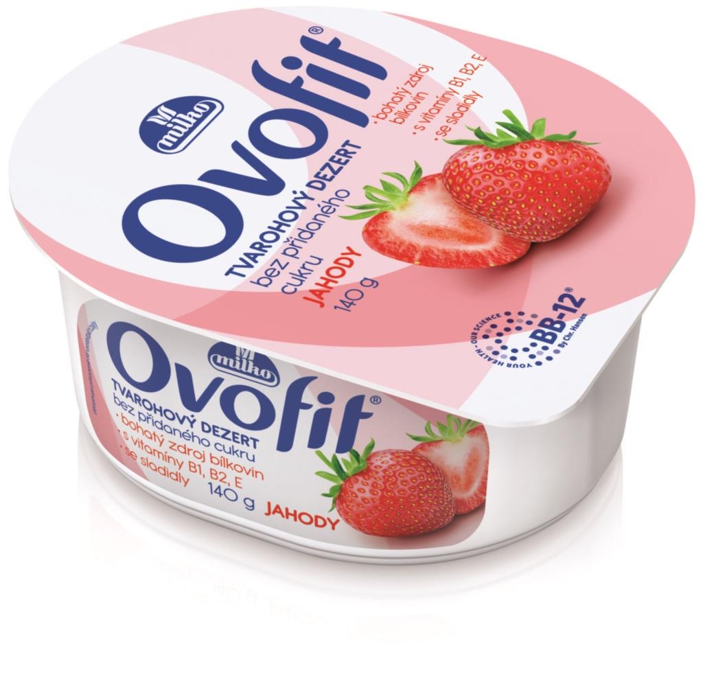 Mléčné a chlazené - Milko Ovofit tvarohový dezert jahodový 140 g
