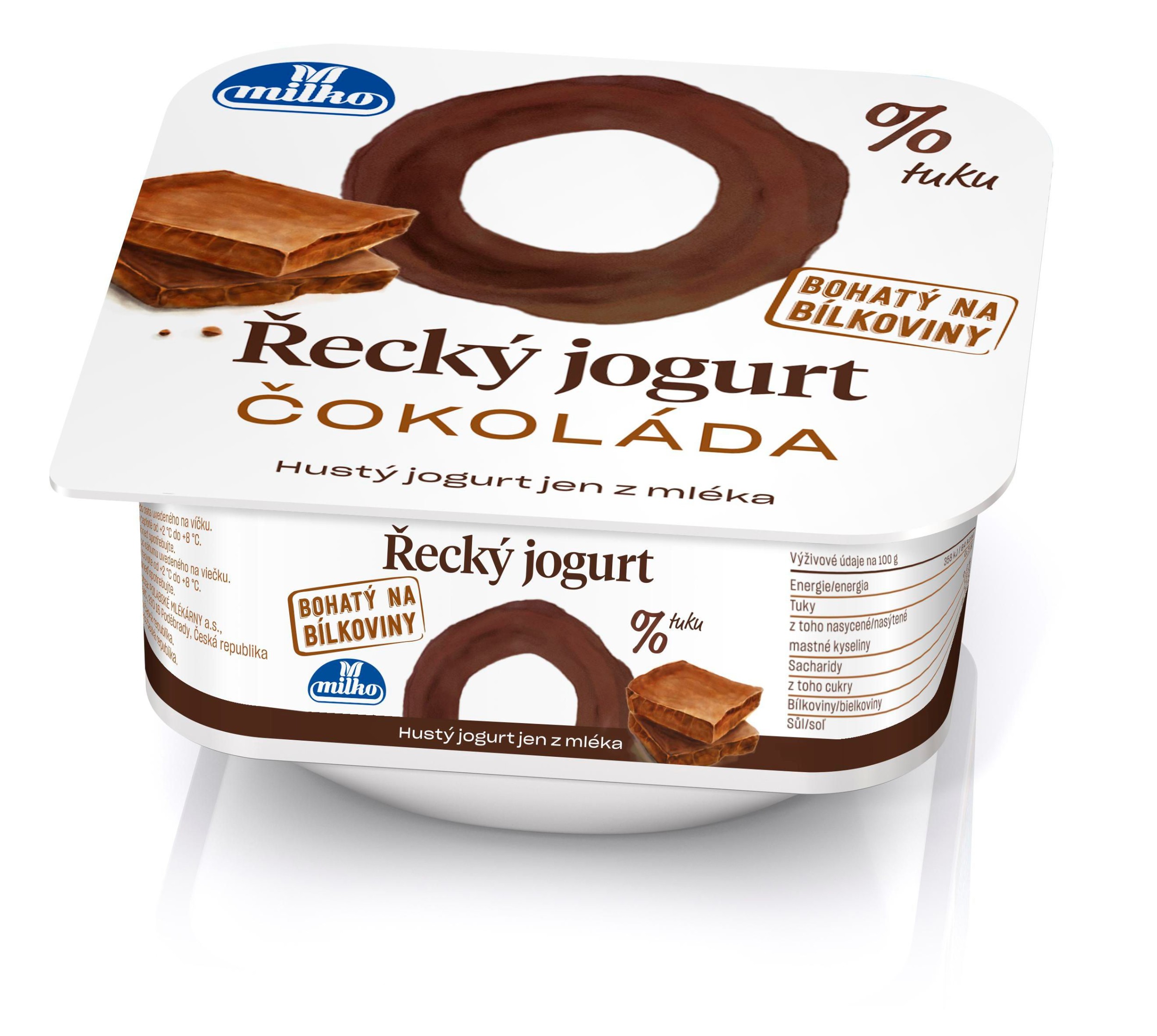 Mléčné a chlazené - Milko Řecký jogurt 0% čokoláda 140 g