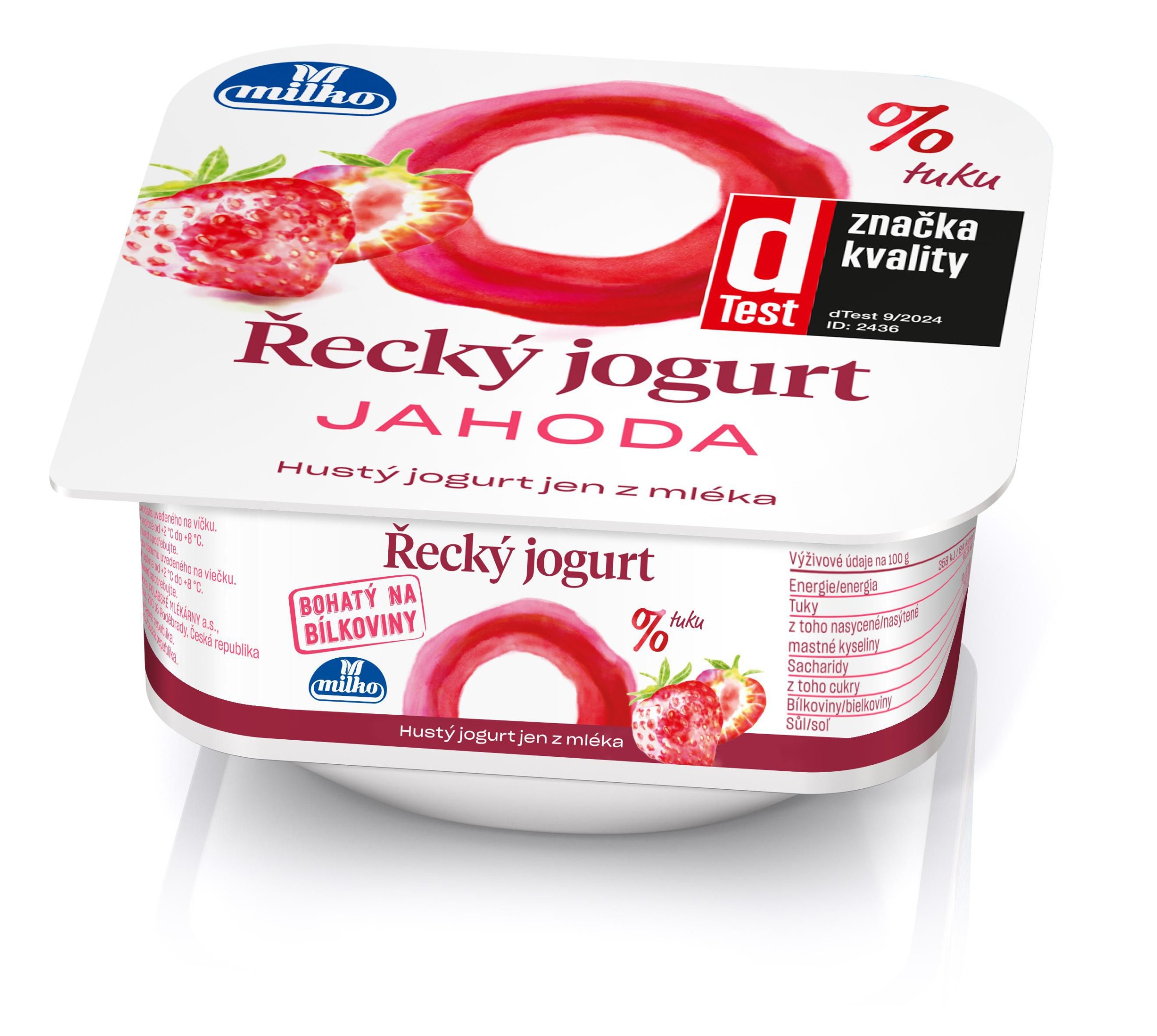 Mléčné a chlazené - Milko Řecký jogurt 0% jahoda 140 g