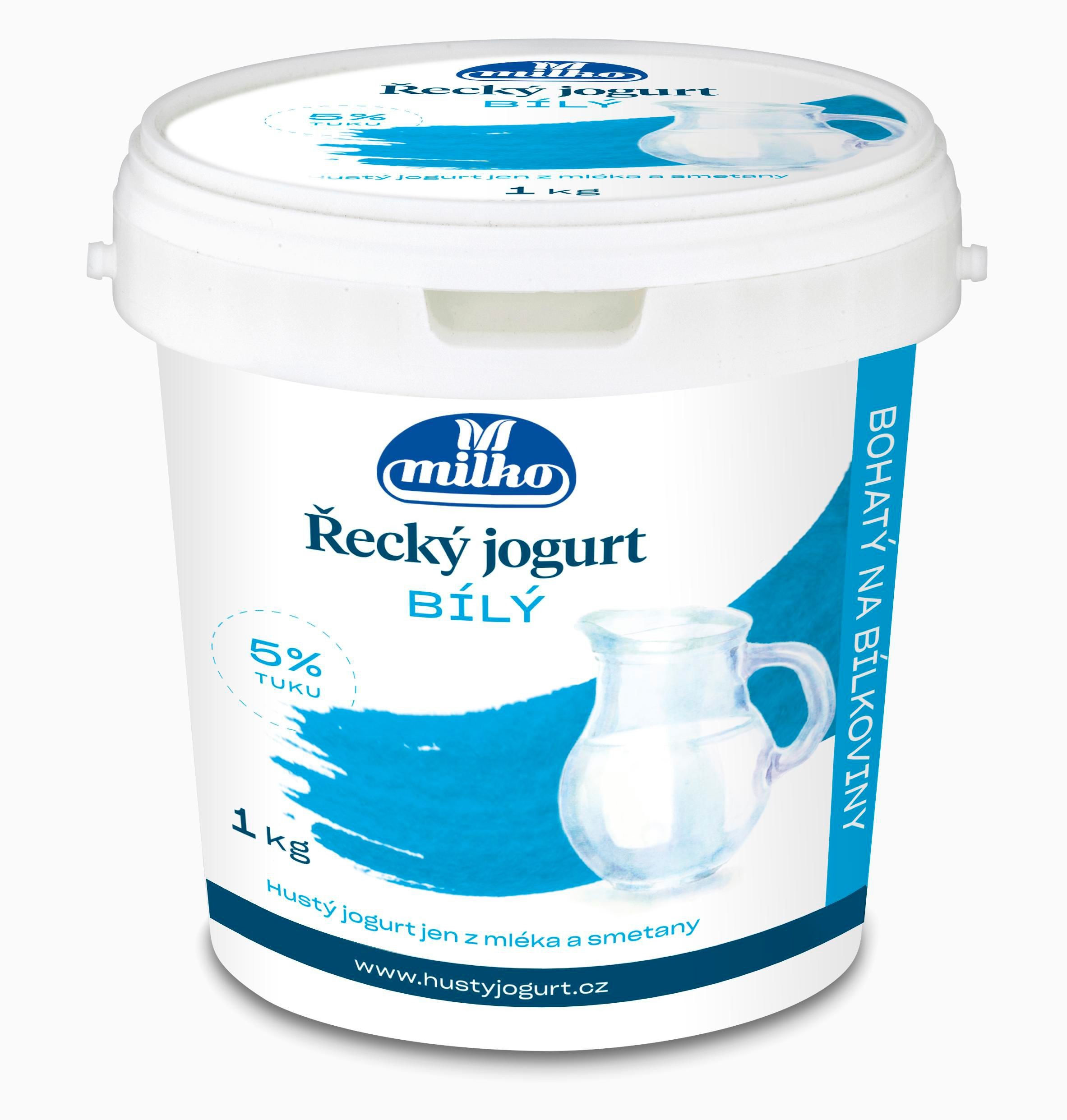 Mléčné a chlazené - Milko Řecký jogurt bílý 5 % kbelík 1kg