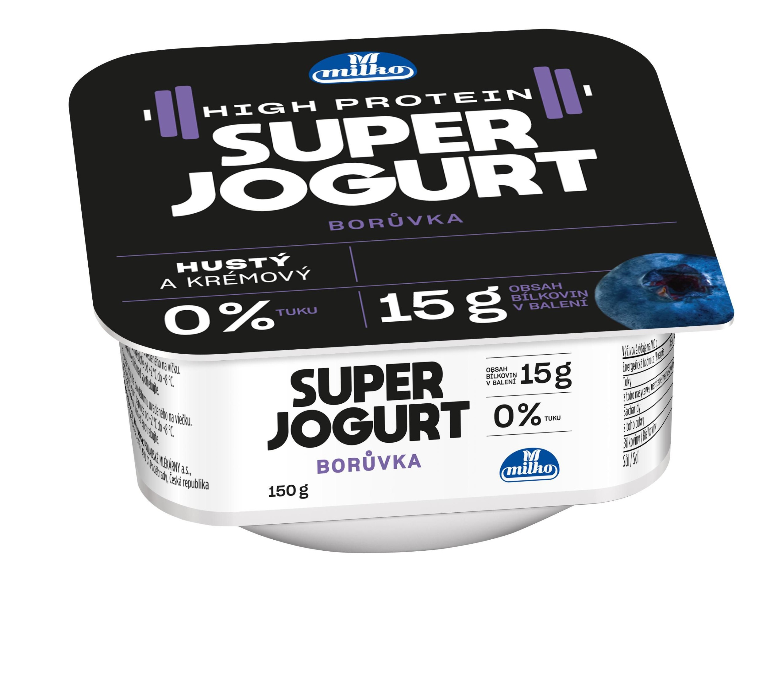 Mléčné a chlazené - Milko Super jogurt borůvka 150g 0% tuku