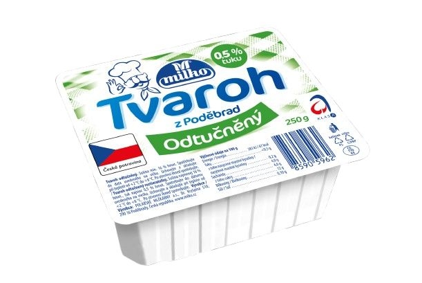 Mléčné a chlazené - Milko Tvaroh z Poděbrad odtučněný 250 g