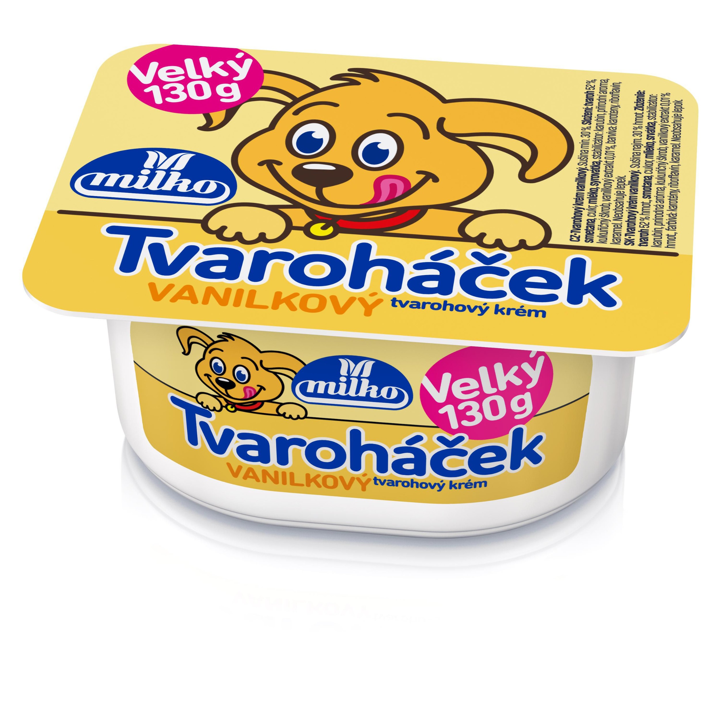 Mléčné a chlazené - Milko Tvaroháček vanilkový tvarohový krém 130g