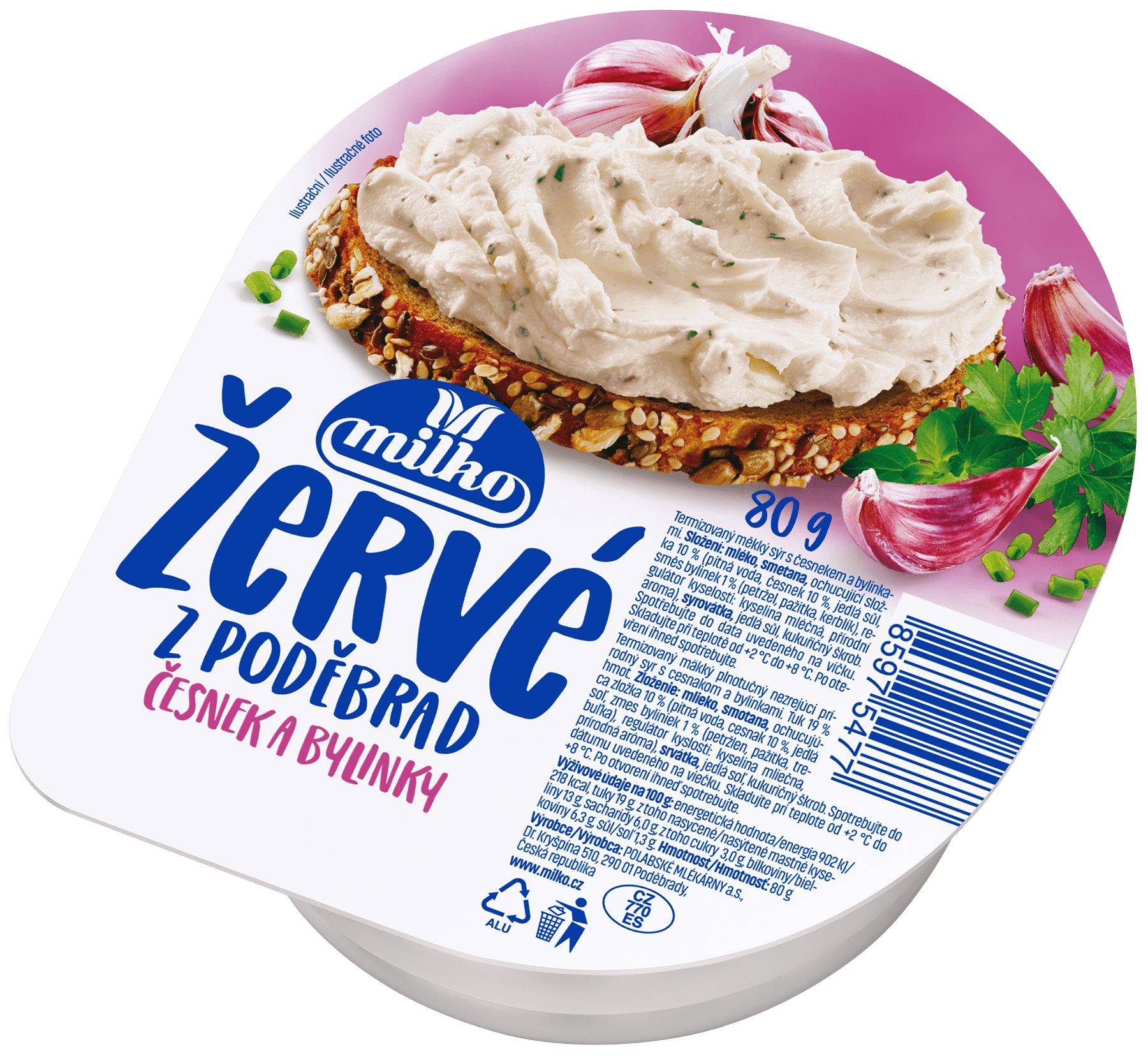 Mléčné a chlazené - Milko Žervé česnek a bylinky