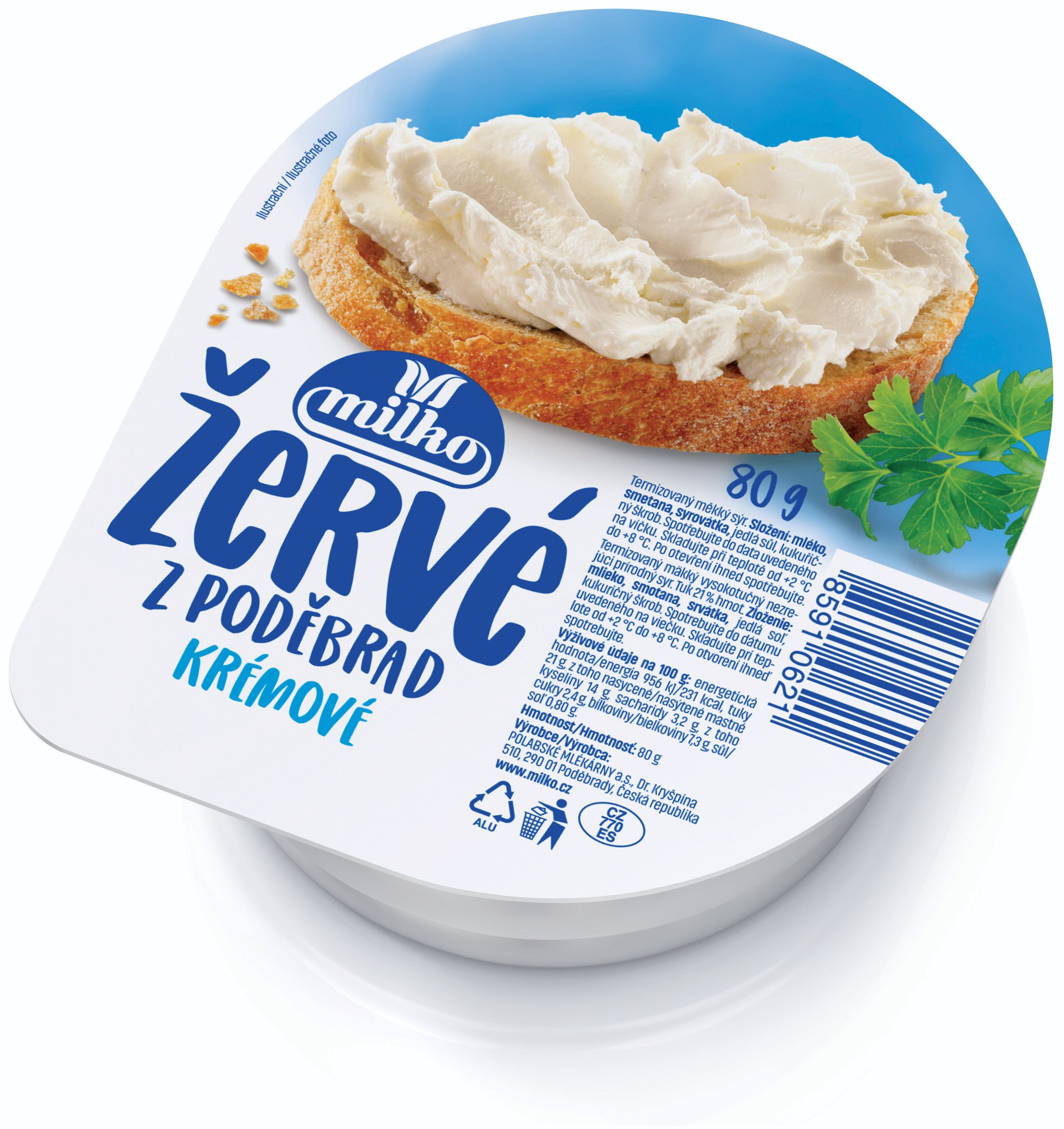 Mléčné a chlazené - Milko Žervé z Poděbrad krémové 80 g