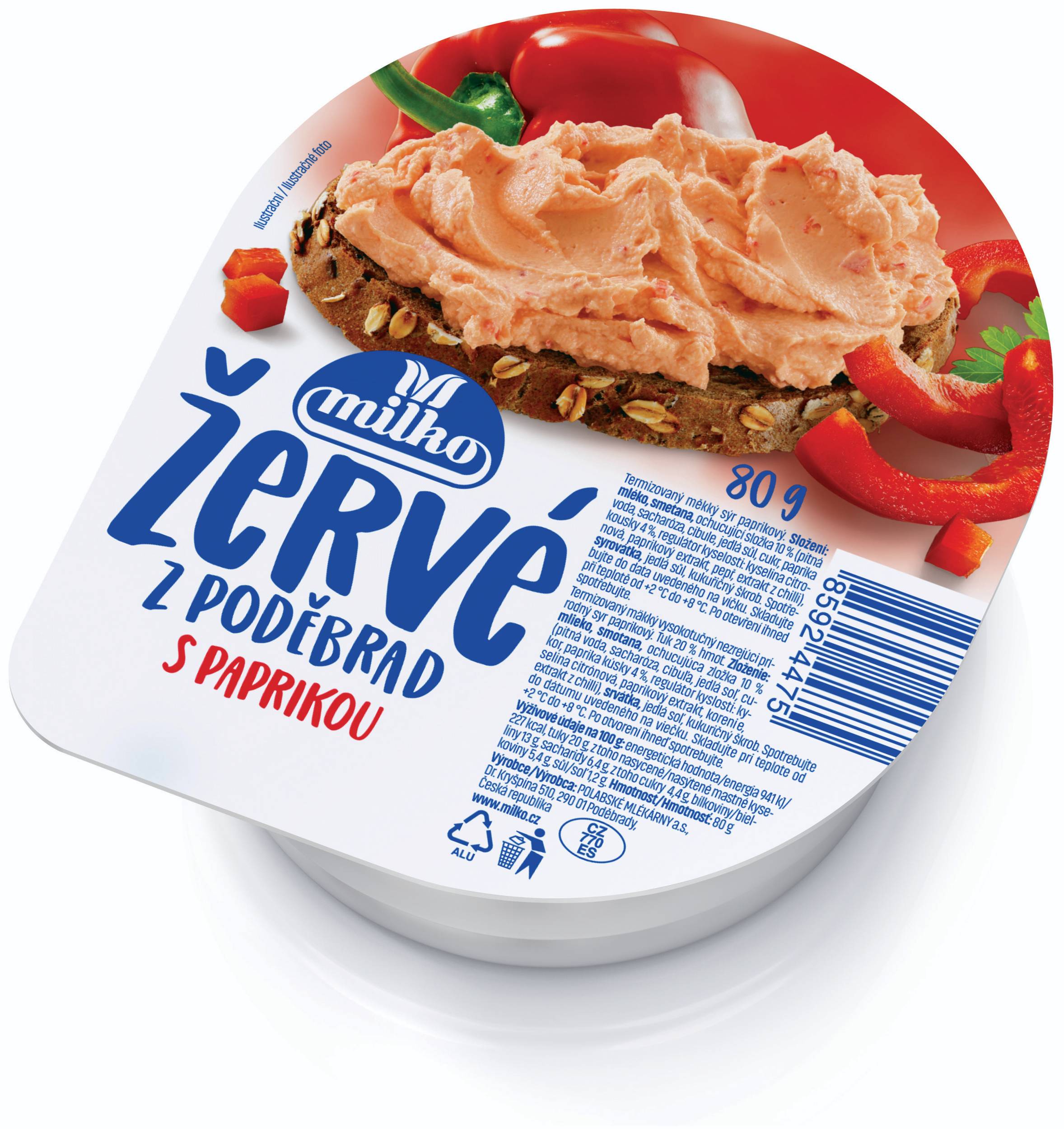 Mléčné a chlazené - Milko Žervé z Poděbrad s paprikou 80 g