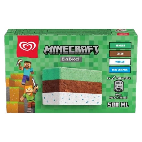 Mražené potraviny - Minecraft zmrzlina big block 500 ml