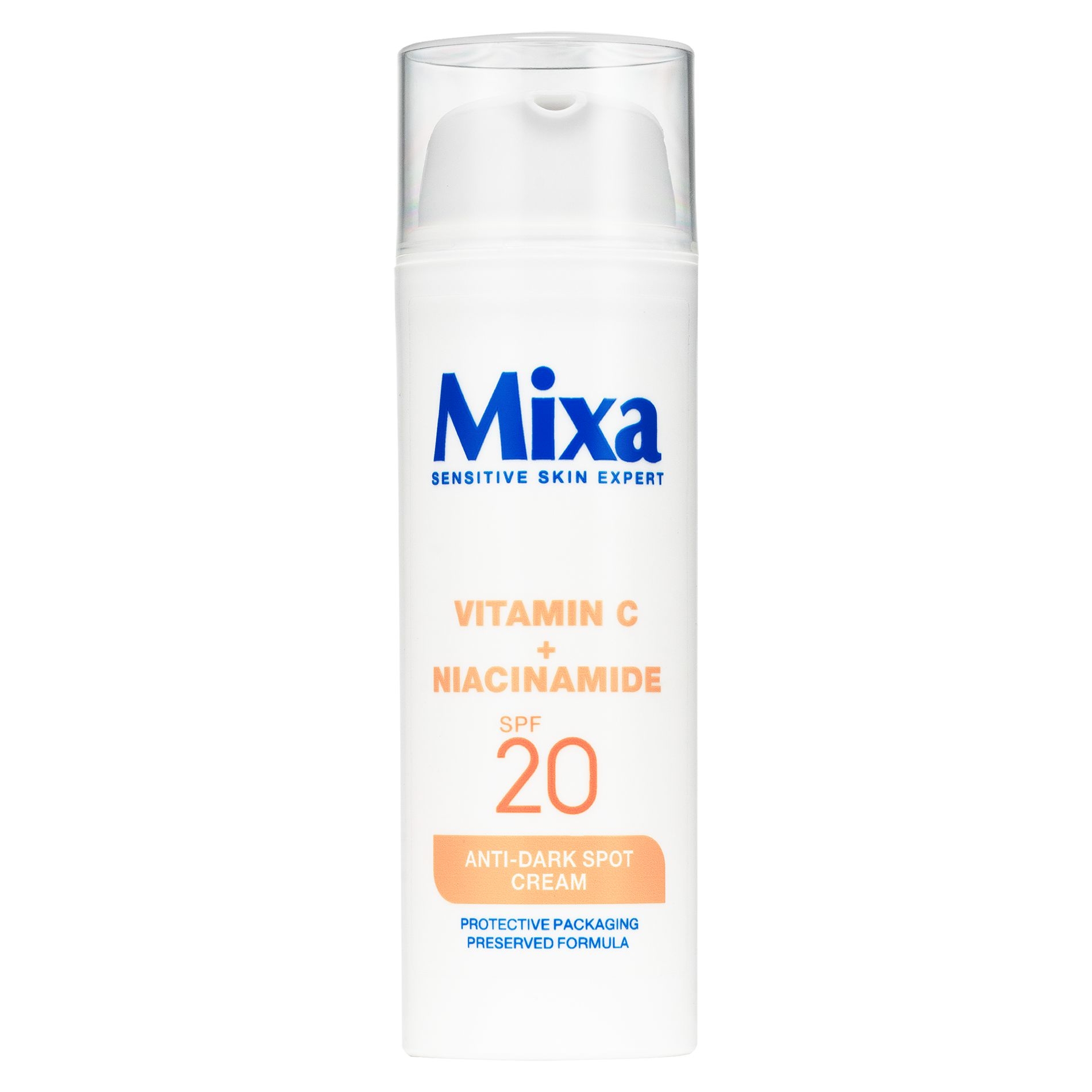 Drogerie a kosmetika - Mixa krém proti tmavým skvrnám SPF 20 50 ml