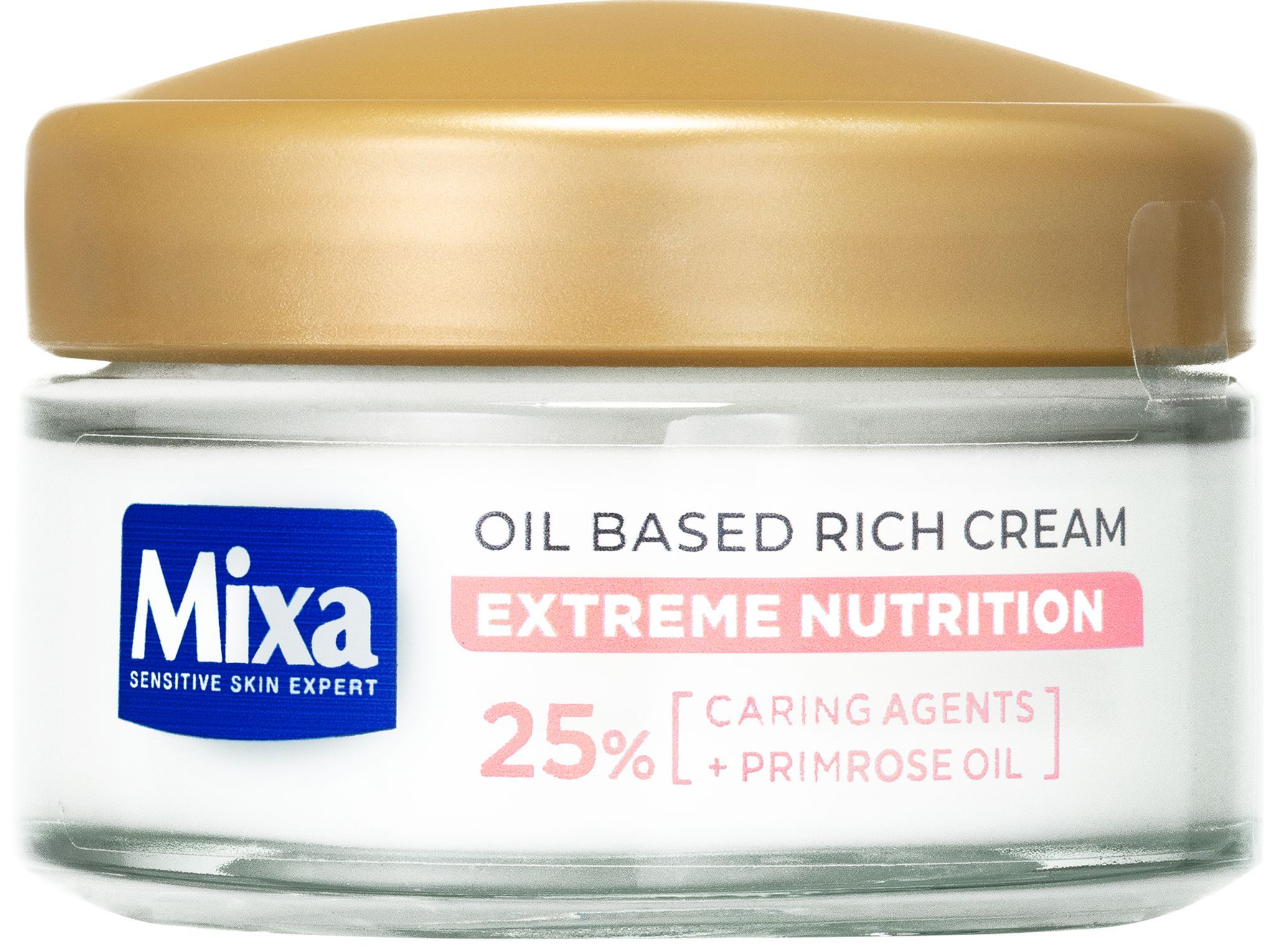 Drogerie a kosmetika - Mixa Sensitive Skin Expert bohatý vyživující krém s pupalkovým olejem 50 ml