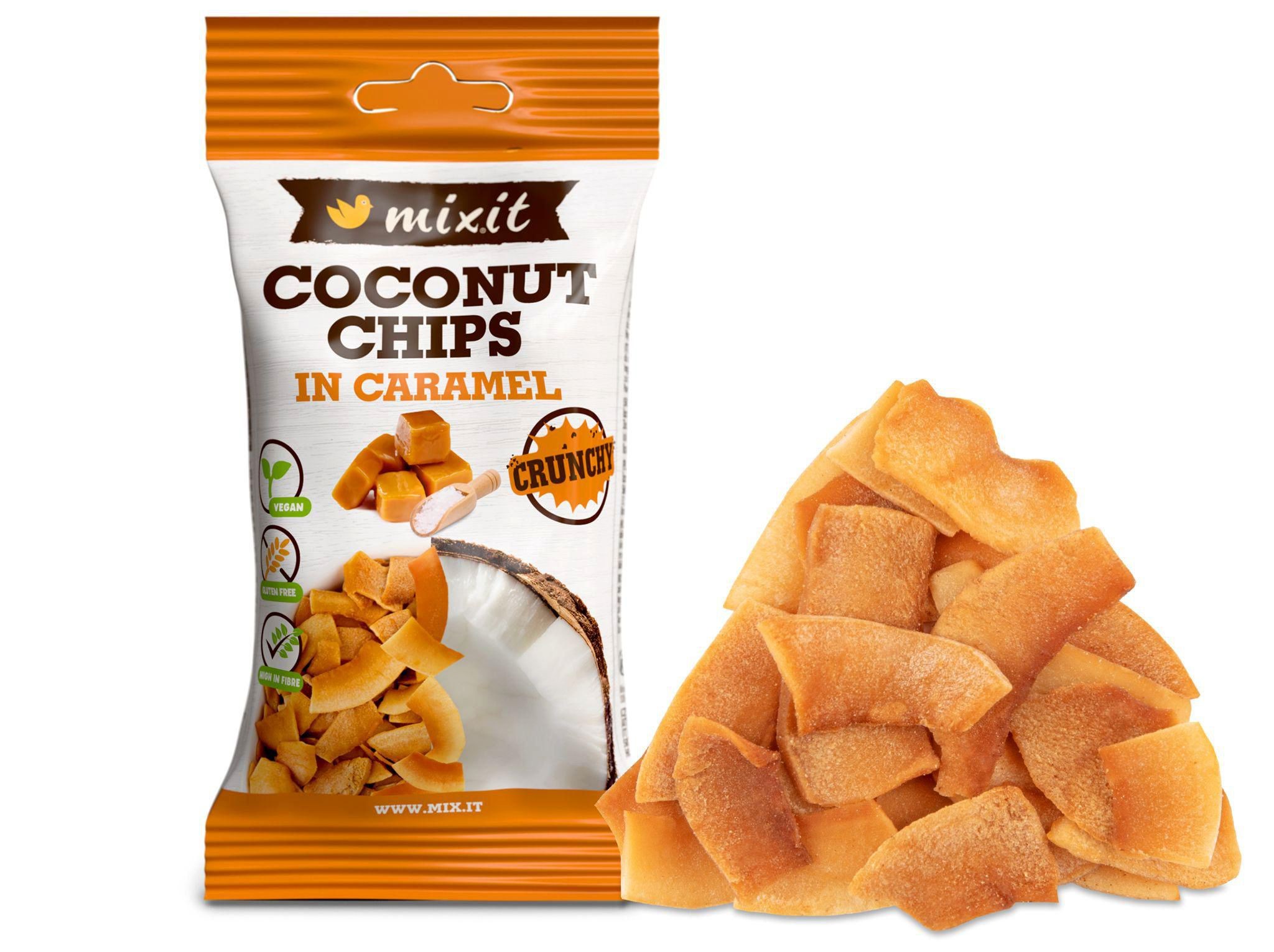Trvanlivé potraviny - Mixit kokosové chipsy - Karamel 45g