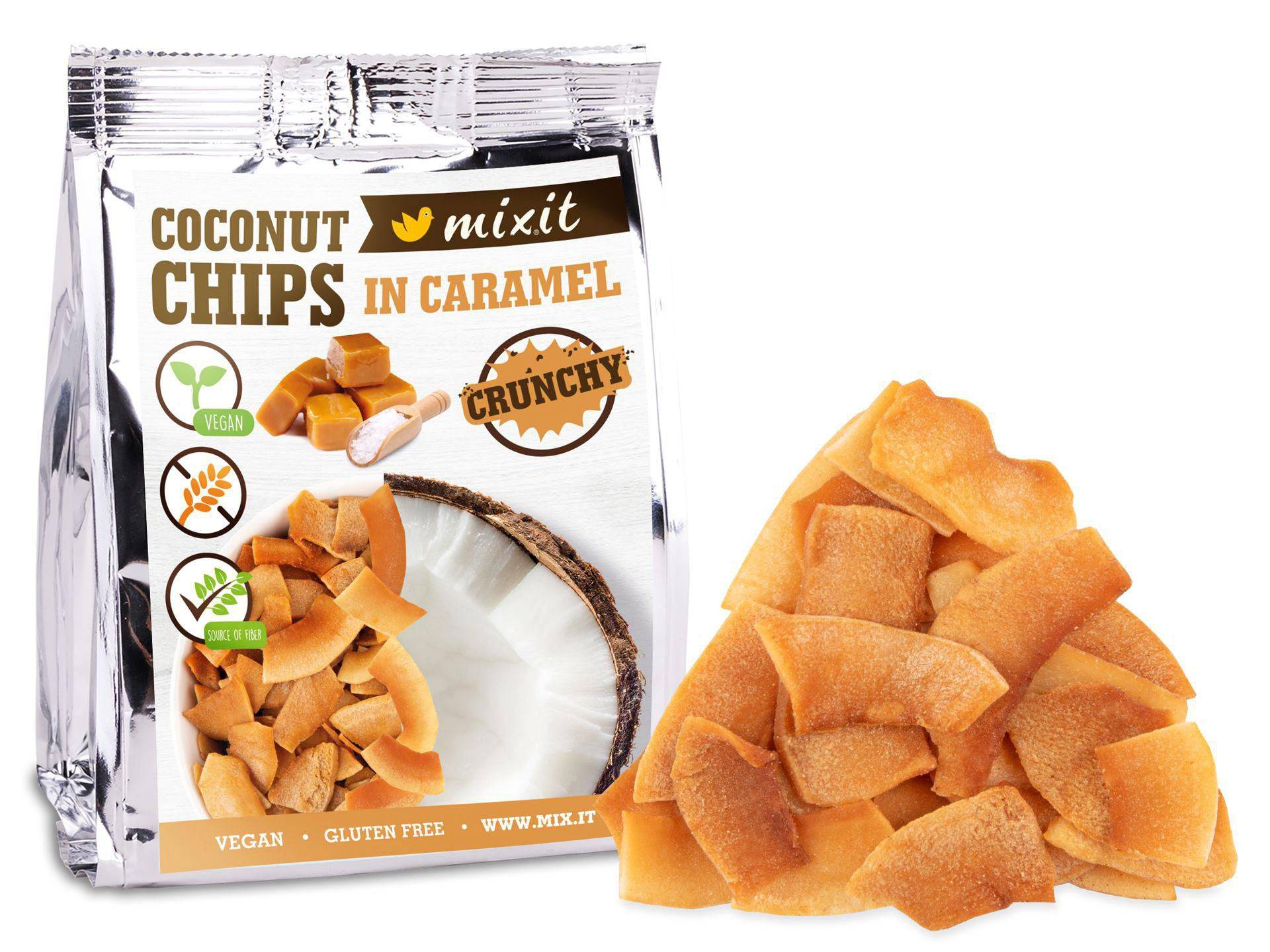 Trvanlivé potraviny - Mixit Mixit kokosové chipsy karamel 60g
