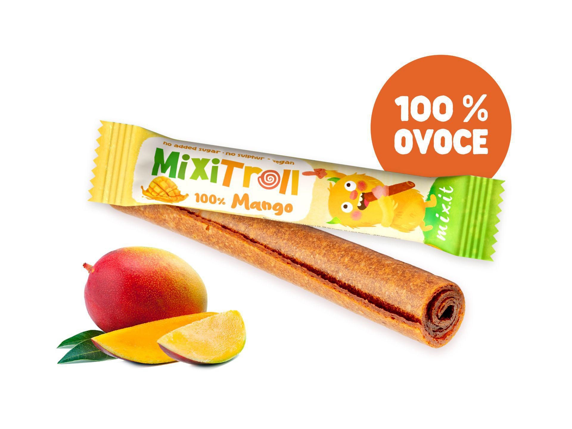 Trvanlivé potraviny - Mixit Ovocná rolka MixiTroll - 100 % Mango 20g