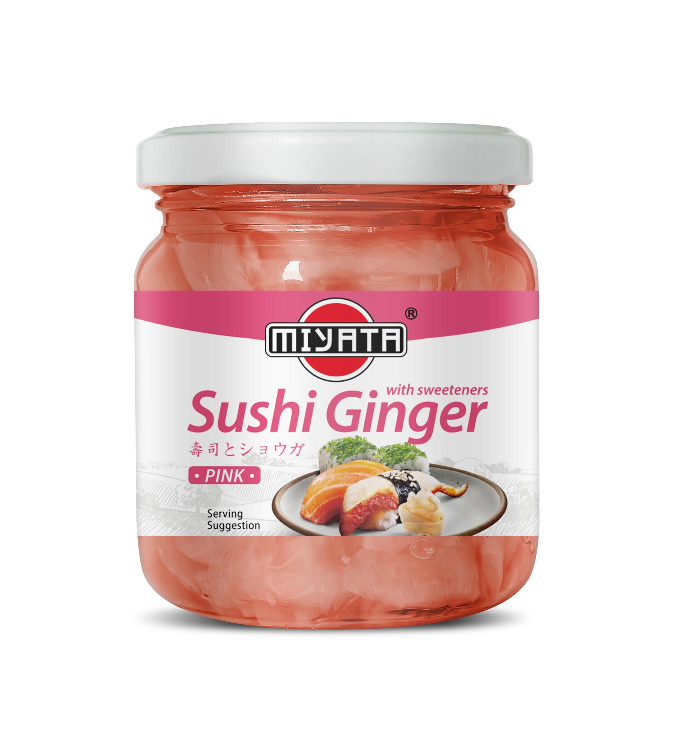 Trvanlivé potraviny - Miyata Sushi Nakládaný Zázvor (růžový) 190g