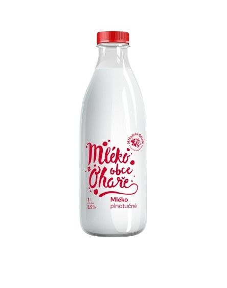 Mléčné a chlazené - Mlékárna Ohaře, Mléko z obce Ohaře plnotučné, 1l