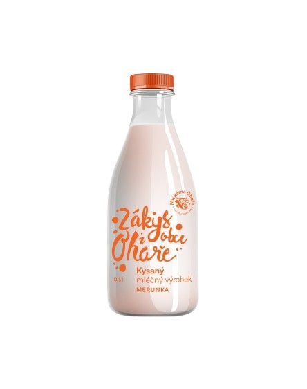 Mléčné a chlazené - Mlékárna Ohaře, Zákys  z obce Ohaře meruňkový, 0,5l