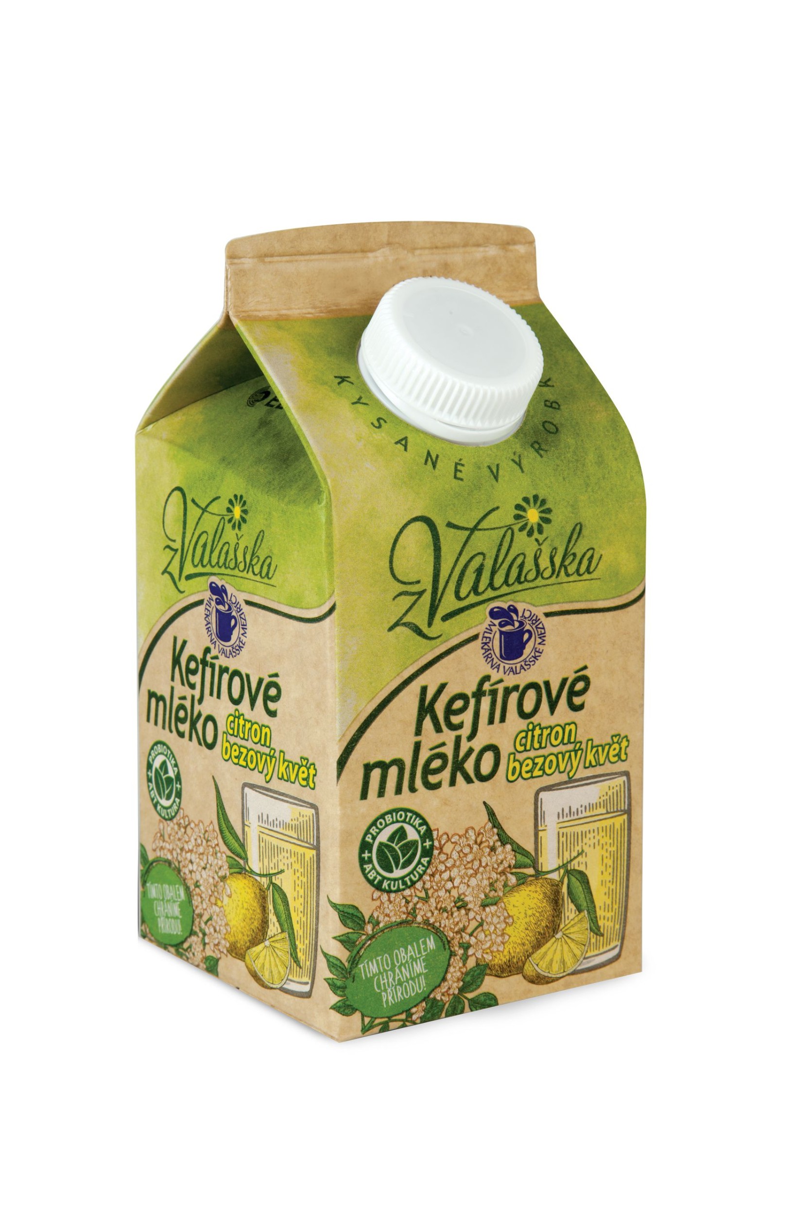 Mléčné a chlazené - Mlékárna Valašské Meziříčí Kefírové mléko citron, bezový květ 450g