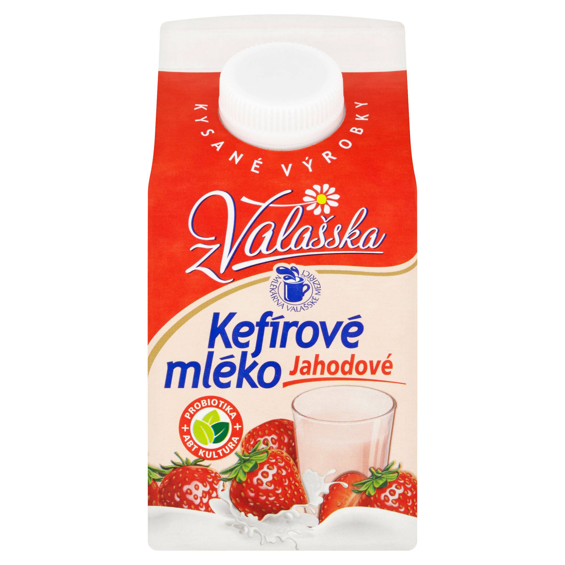 Mléčné a chlazené - Mlékárna Valašské Meziříčí Kefírové mléko nízkotučné jahodové 450 g