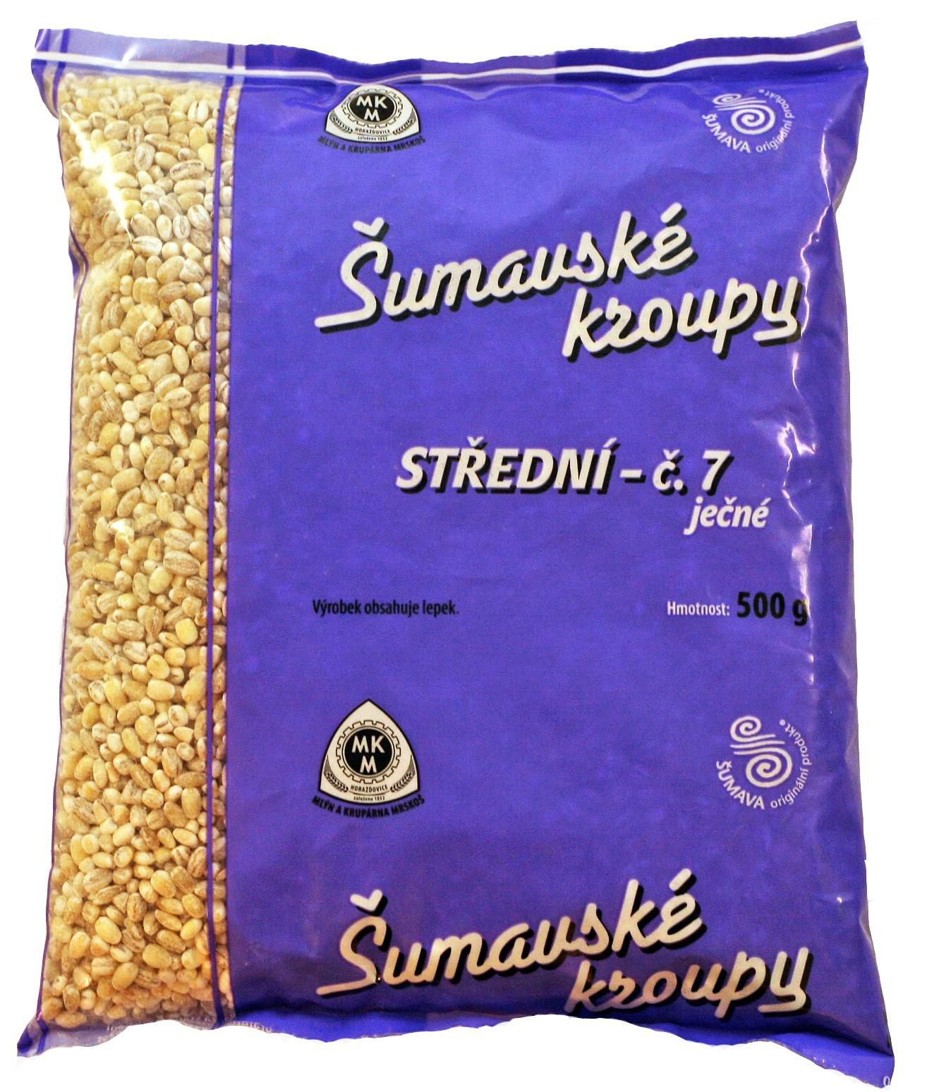 Trvanlivé potraviny - Mlýn a krupárna Mrskoš Šumavské kroupy střední č. 7 ječné 500 g