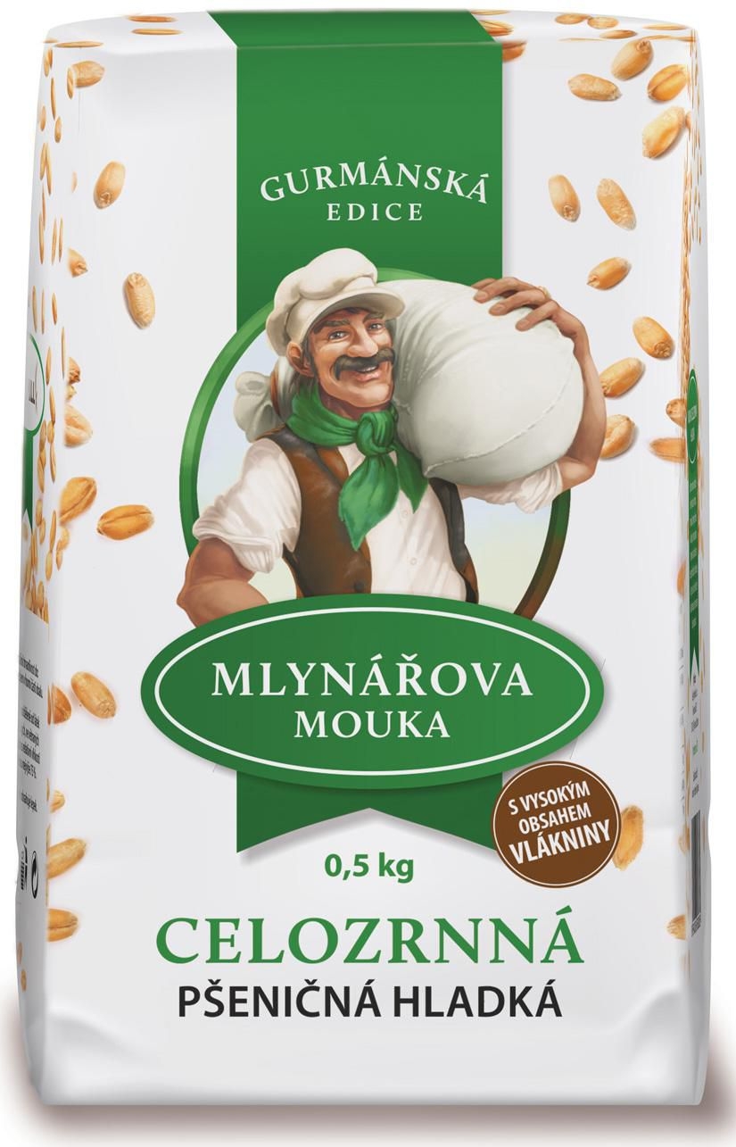 Trvanlivé potraviny - Mlynářova mouka Pšeničná celozrnná hladká 500g