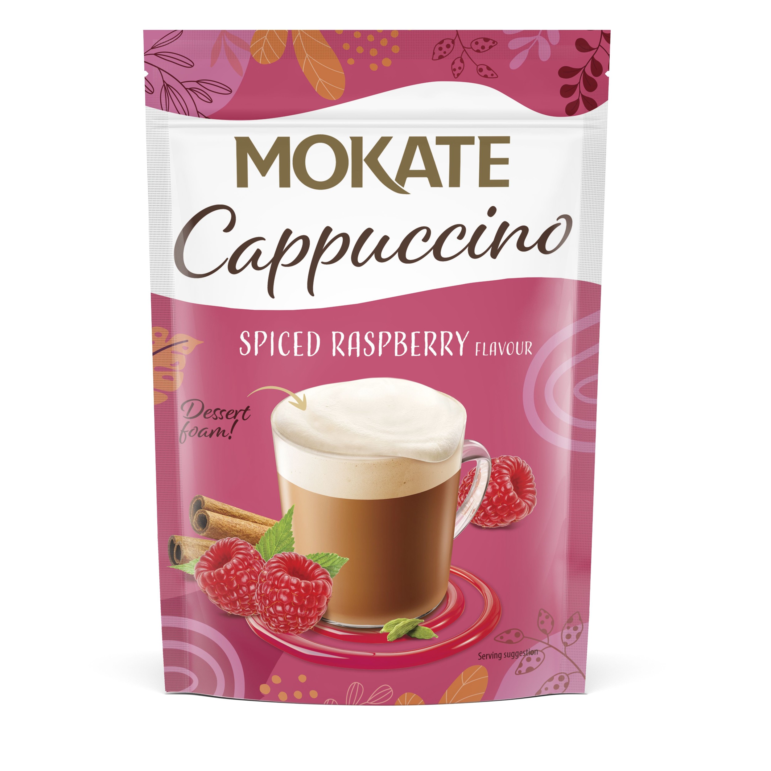 Nápoje - Mokate Cappuccino Kořeněná malina 110g