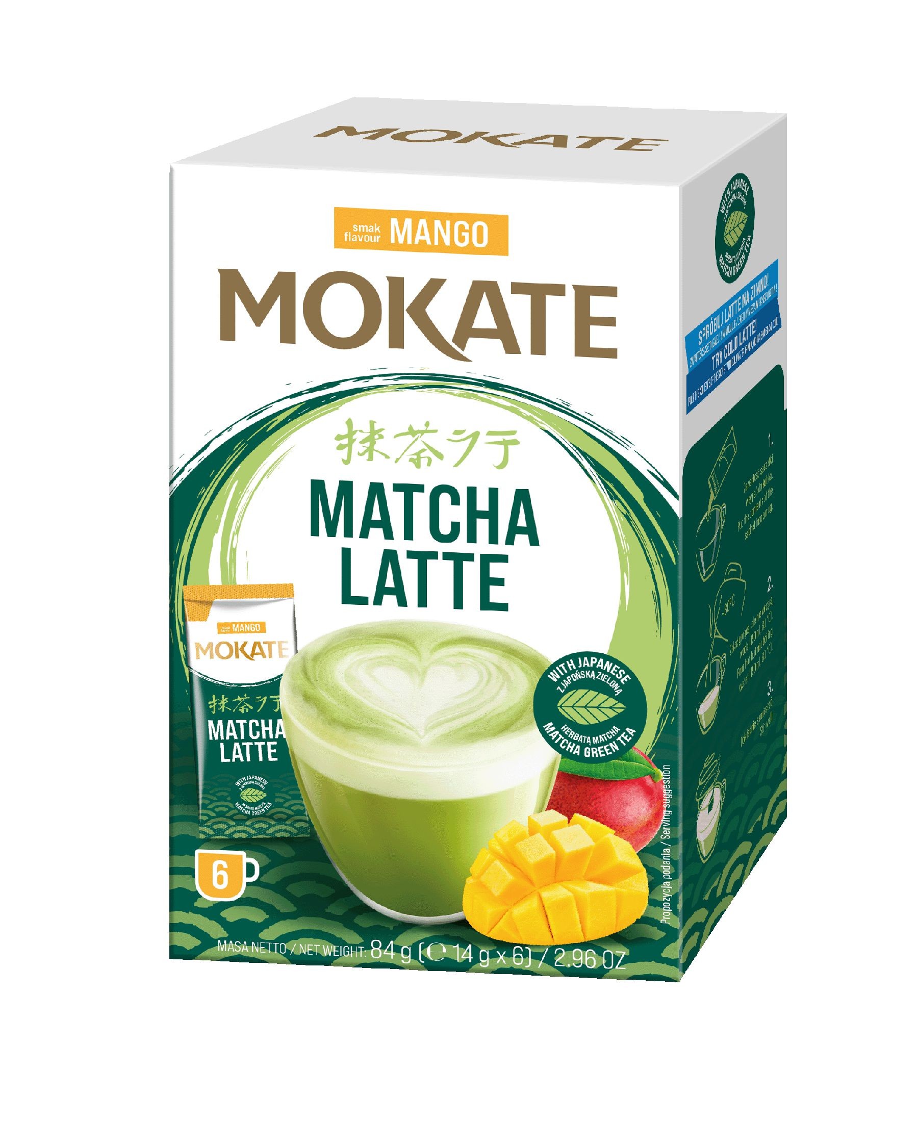 Nápoje - Mokate Latte matcha Mango 84g