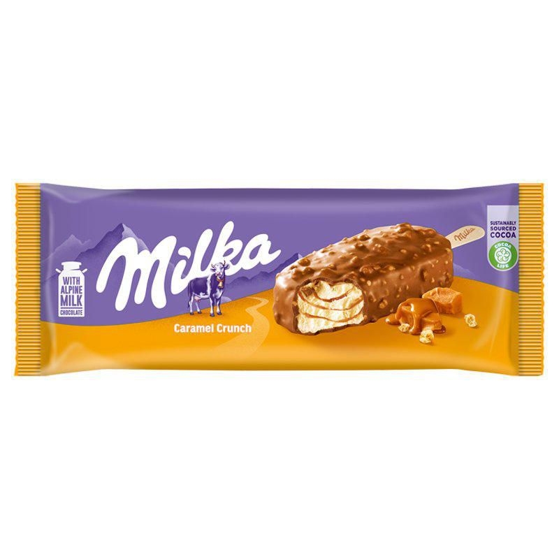 Mražené potraviny - Mondelez Milka nanuk křupavý karamel 90 ml