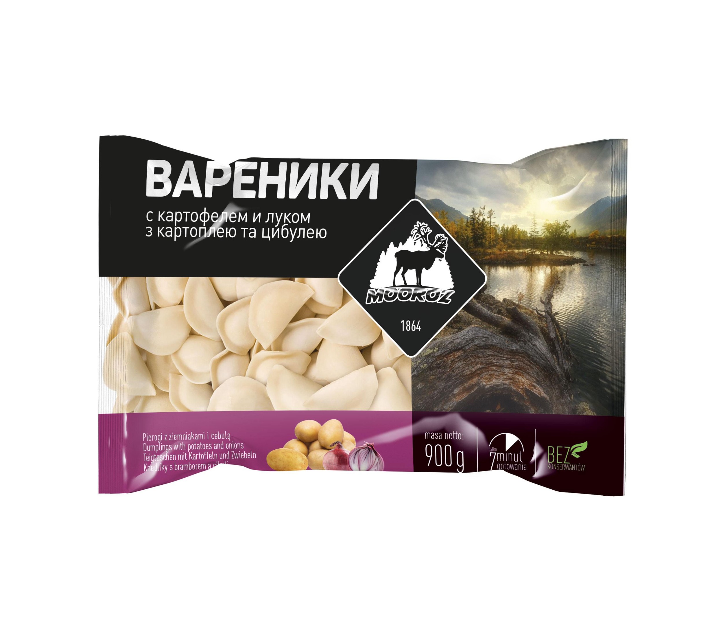 Mražené potraviny - Mooroz Vareniky s bramborami a cibulí mražené 900g