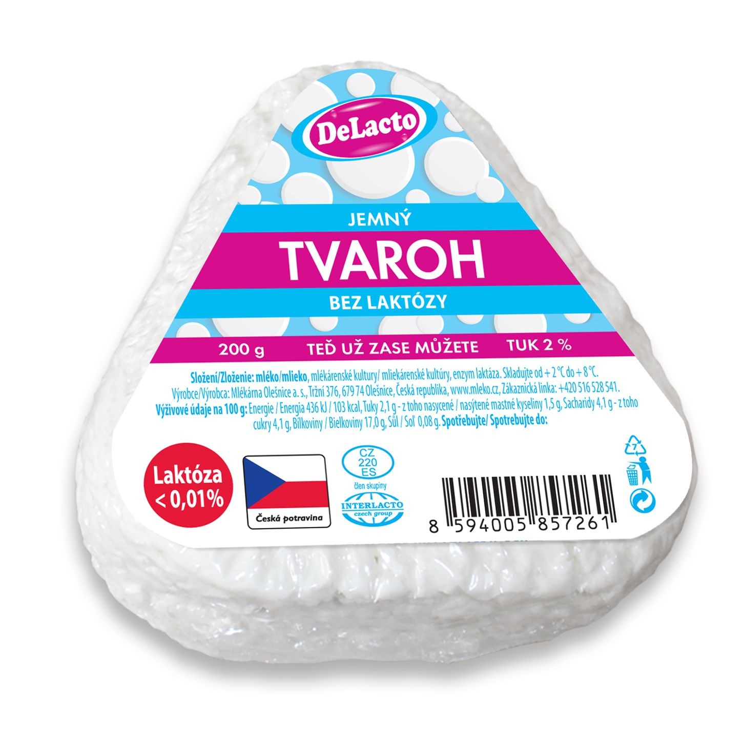 Zdravý svět - Moravia DeLacto tvaroh jemný 200 g