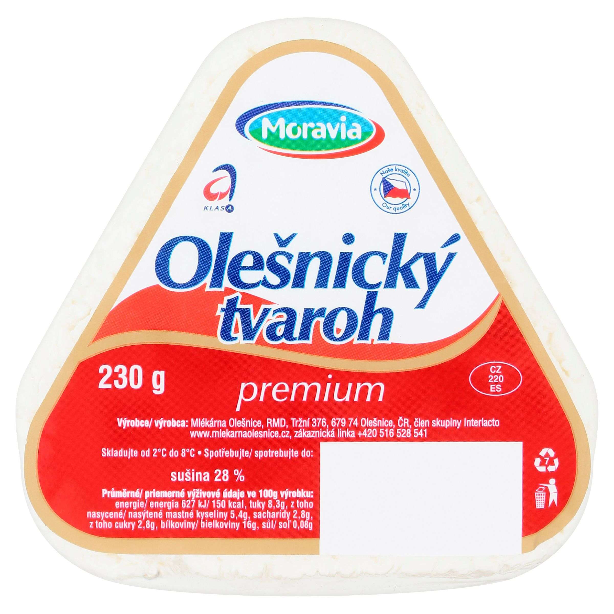 Mléčné a chlazené - Moravia Olešnický tvaroh premium 230 g
