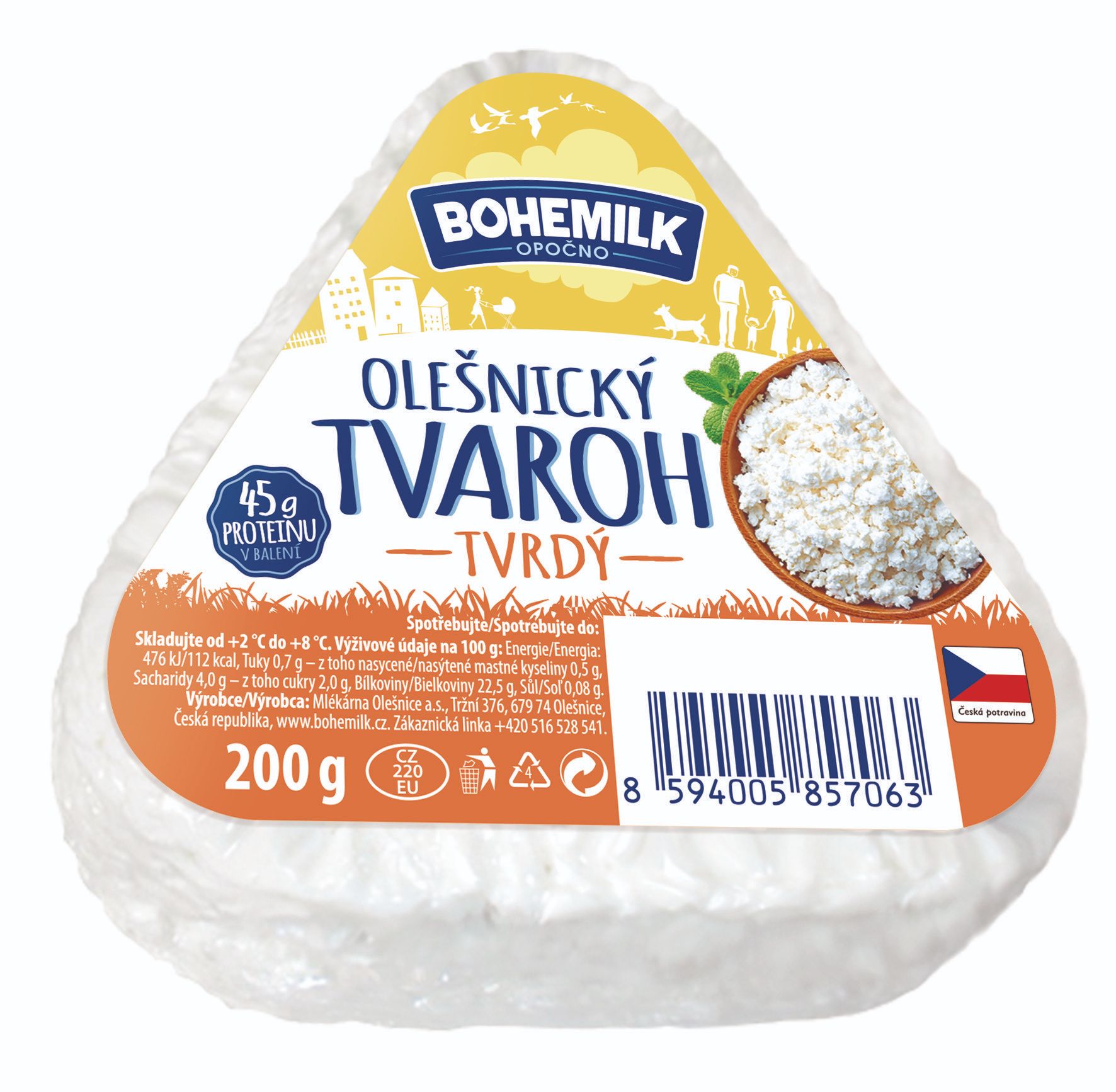 Mléčné a chlazené - Moravia Olešnický tvaroh tvrdý 200 g