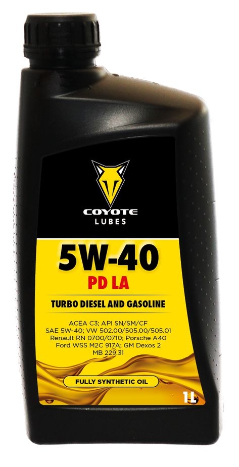 Auto-moto - Motorový olej Coyote Lubes 5W-40 PD LA 1 l