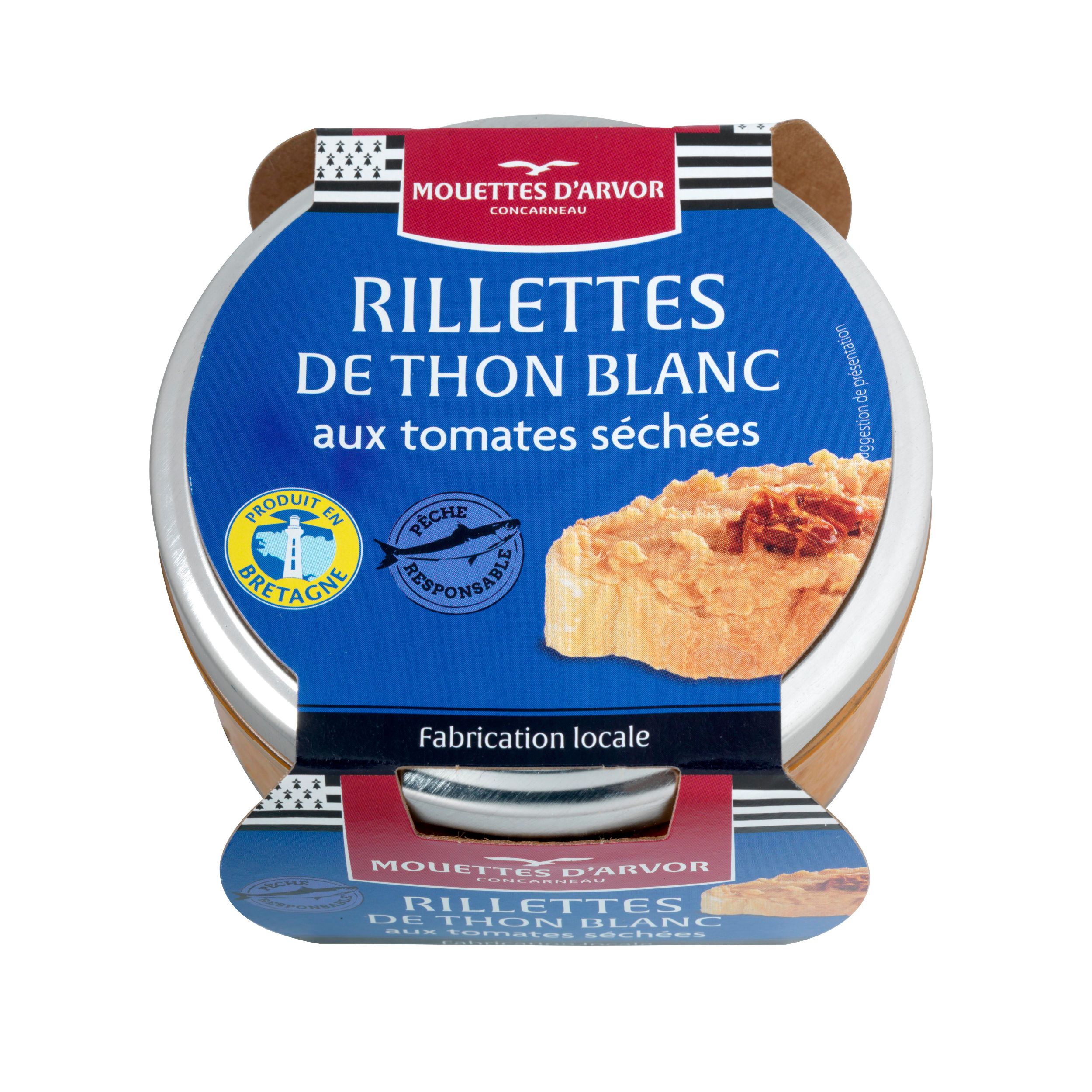 Trvanlivé potraviny - Mouettes d'Arvor Rillettes Tuna rillettes with sundried tomatoes, Tuňáková pomazánka se sušenými rajčaty 125g