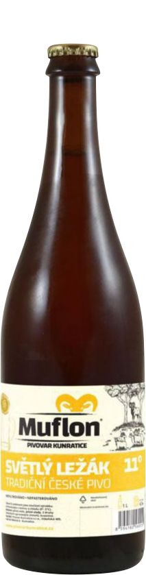 Nápoje - Muflon 11°° Světlý ležák pivo 0,75 l