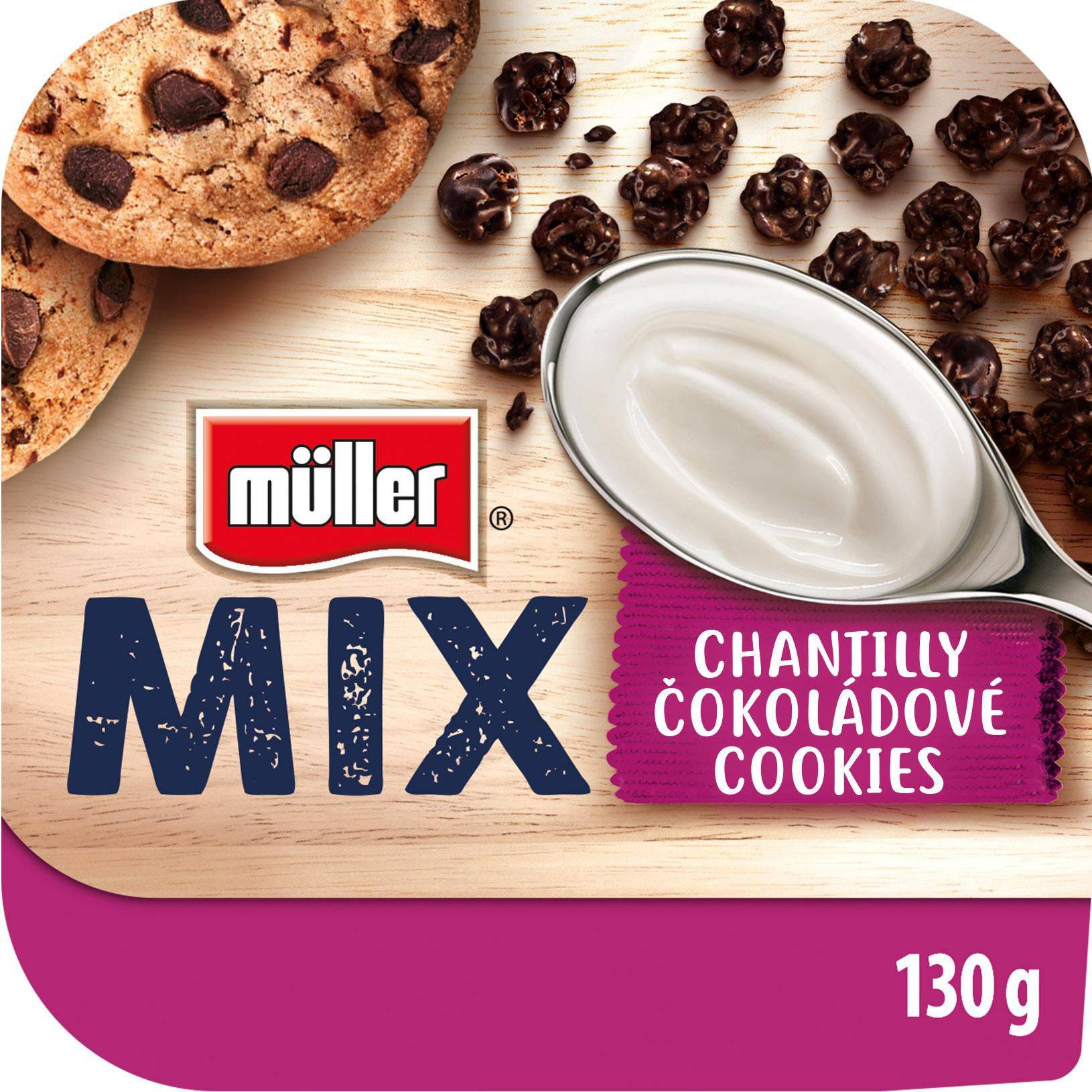 Mléčné a chlazené - Müller MIX Choco Cookies ochucený jogurt 130g