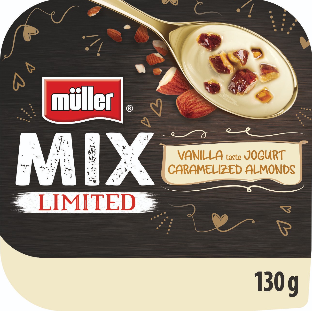 Mléčné a chlazené - Müller Mix jogurt Almond Dream 130 g