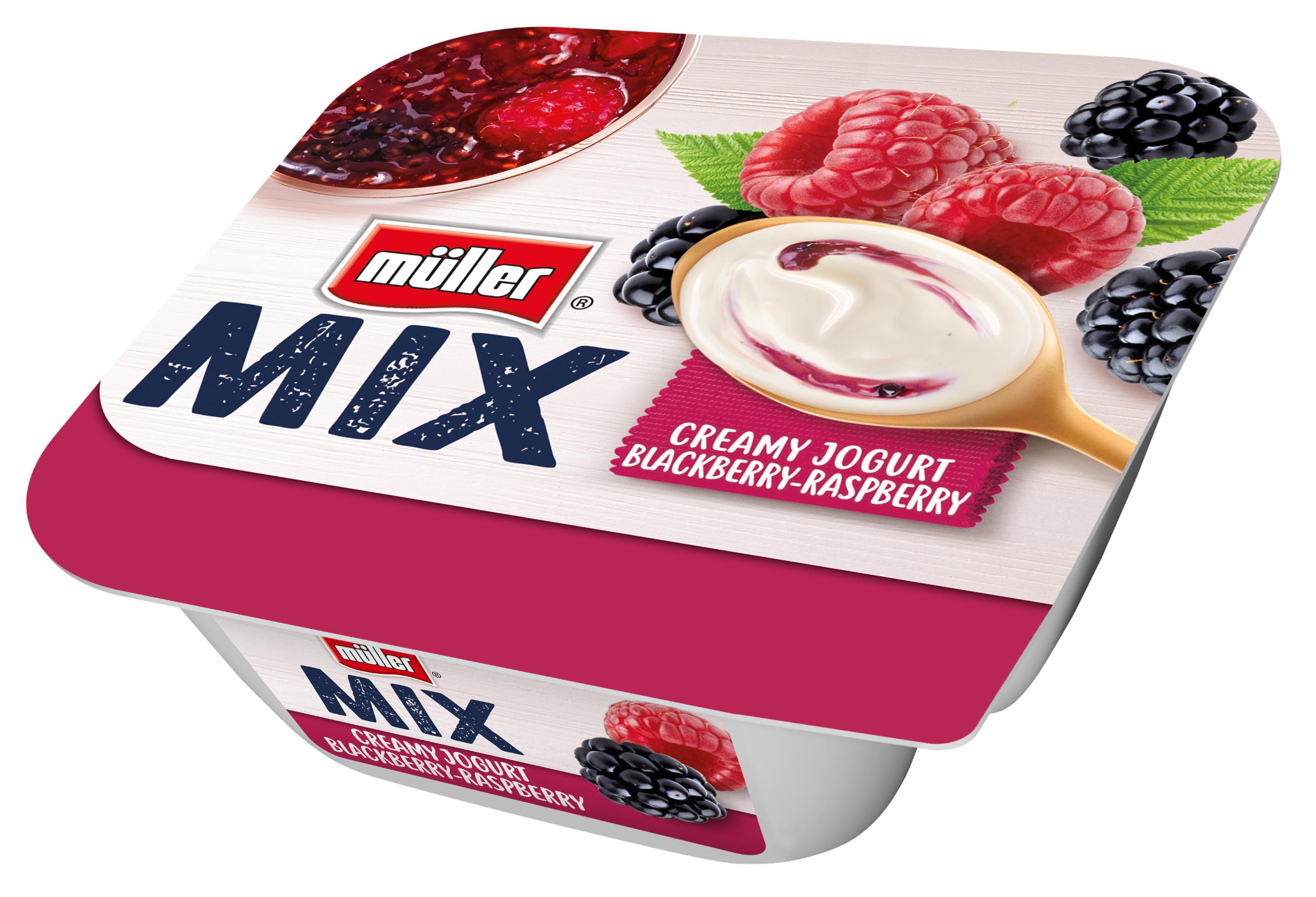Mléčné a chlazené - Müller Mix ostružina-malina 130g,