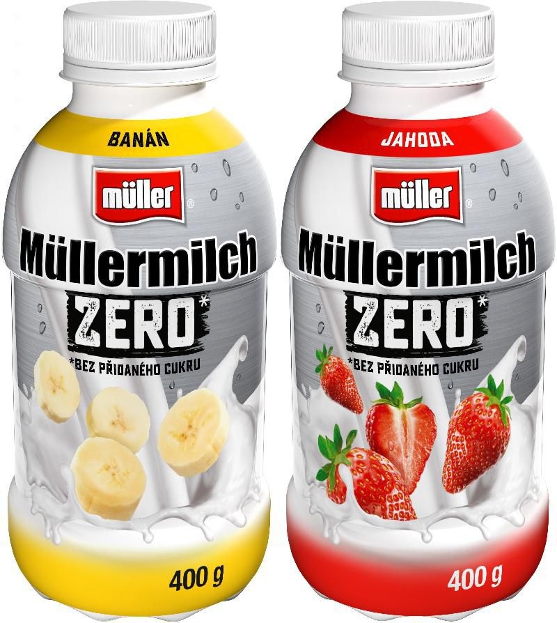 Mléčné a chlazené - Müller Müllermilch Zero různé příchutě 400g