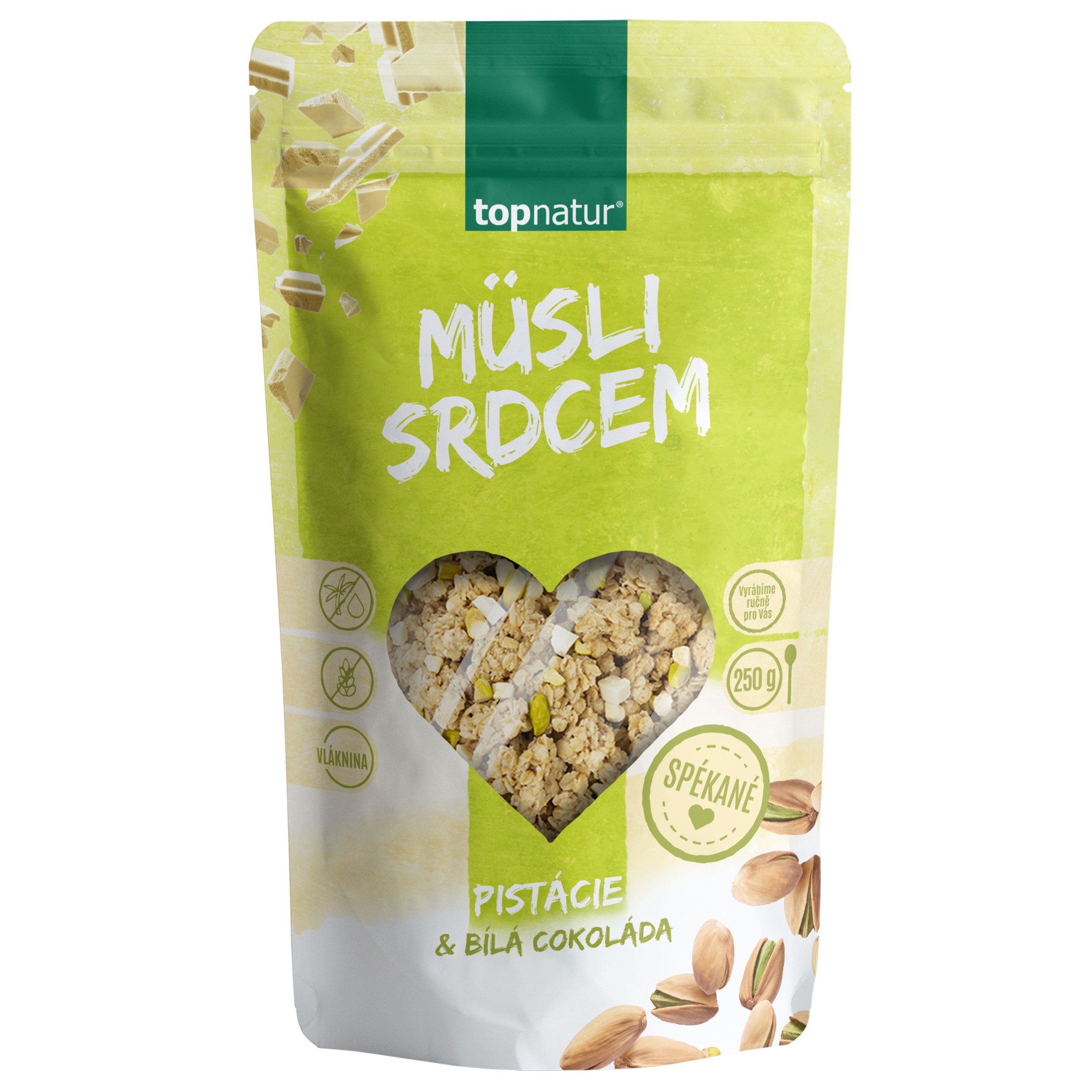 Zdravý svět - Müsli srdcem Pistácie&Bílá čokoláda 250g