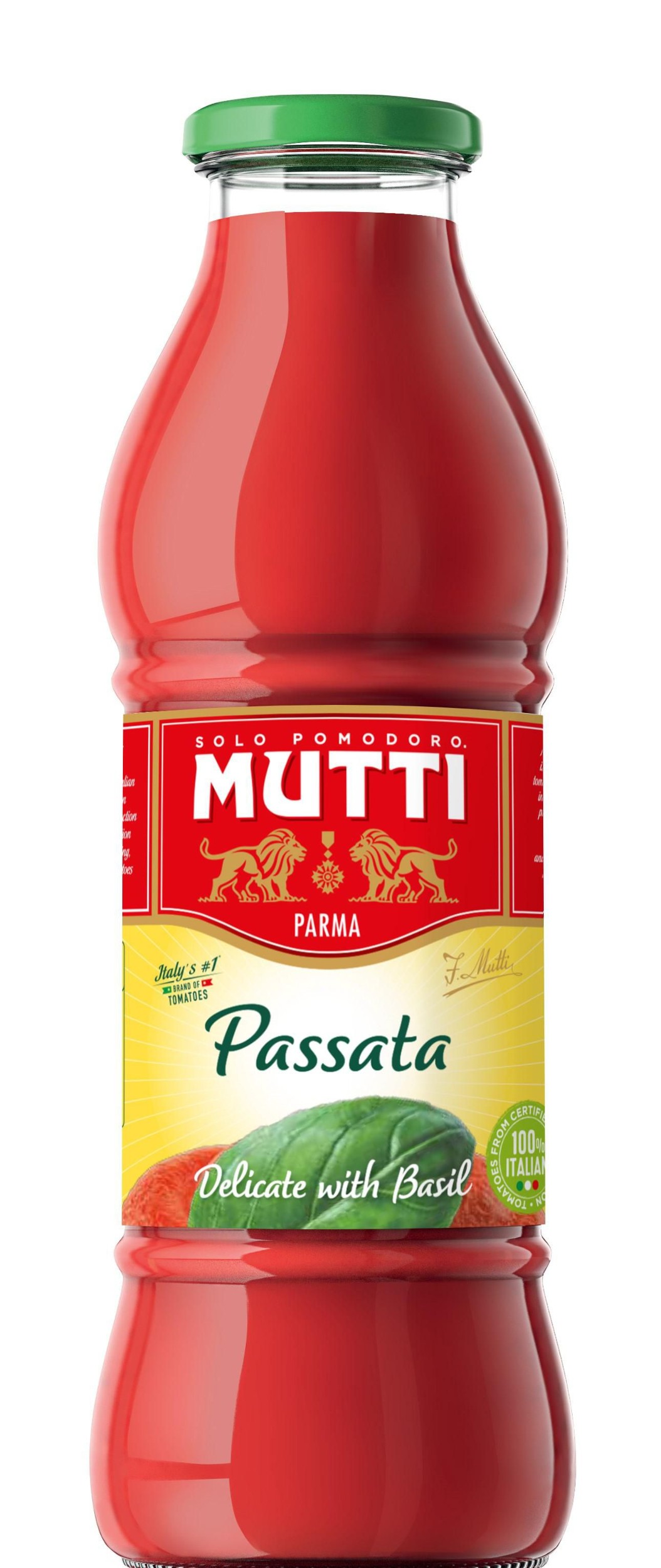 Trvanlivé potraviny - Mutti Rajčatová Passata bazalka sklo 700 g