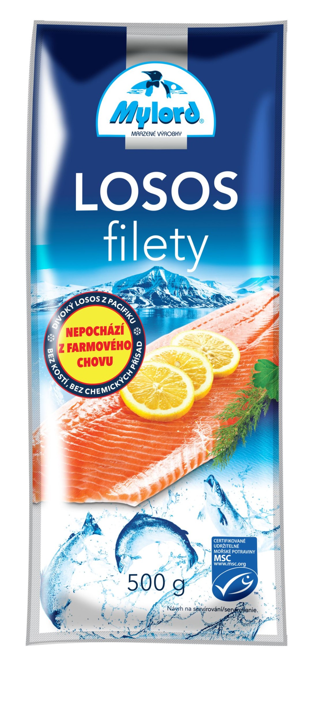 Mražené potraviny - Mylord Filety z lososa Gorbuša mražené 500 g