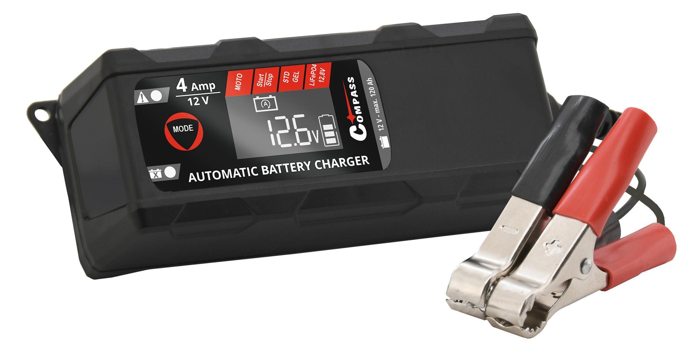Auto-moto - Nabíječka mikroprocesor 4Amp 12V PB/GEL/AGM/LiFePO4 LCD displej