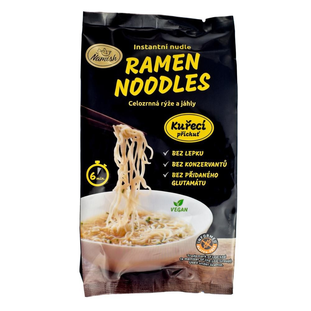 Zdravý svět - Ňamish Instantní nudle celozrnná rýže a jáhly - kuřecí bez lepku 57g