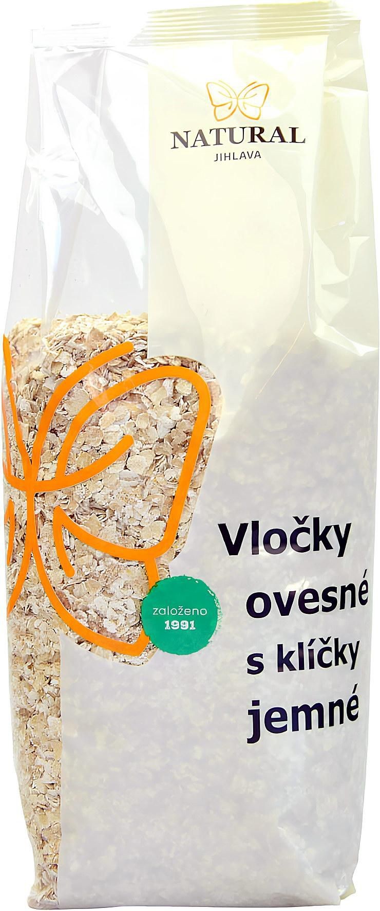 Trvanlivé potraviny - Natural Jihlava Ovesné vločky s klíčky jemné 500g