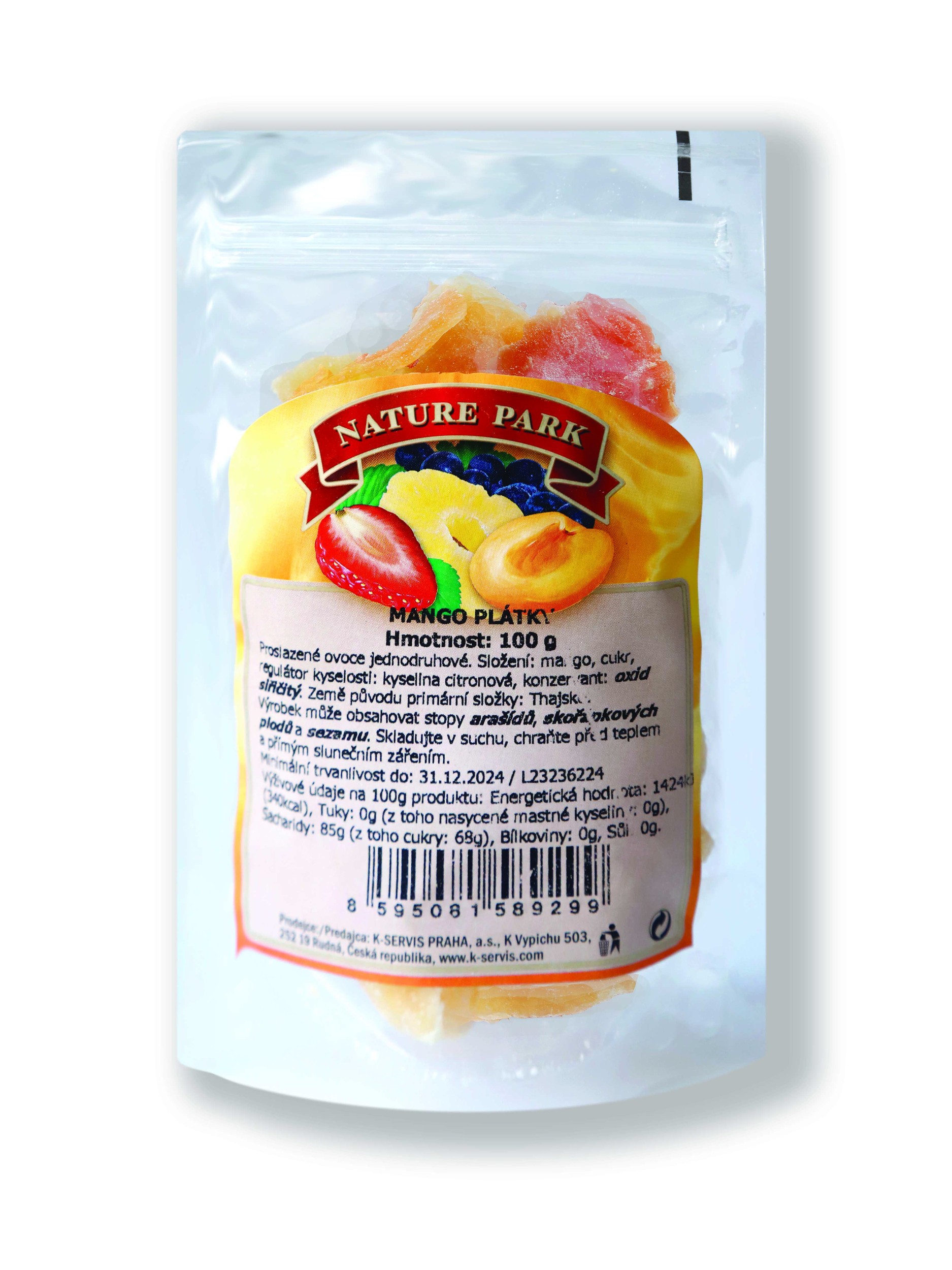 Trvanlivé potraviny - Nature Park Mango plátky 100 g