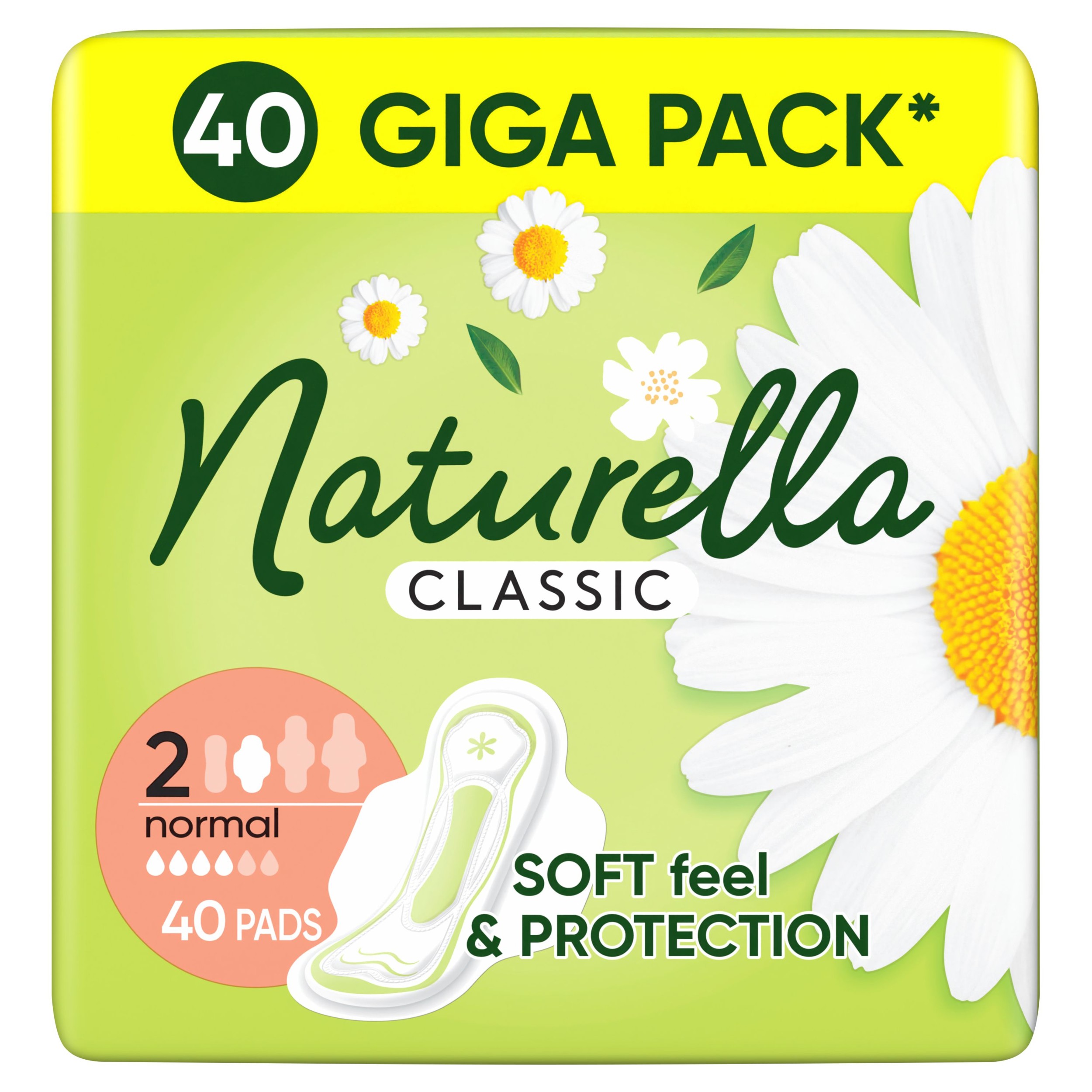 Drogerie a kosmetika - Naturella Classic Vložky Normální křídlo 40 ks