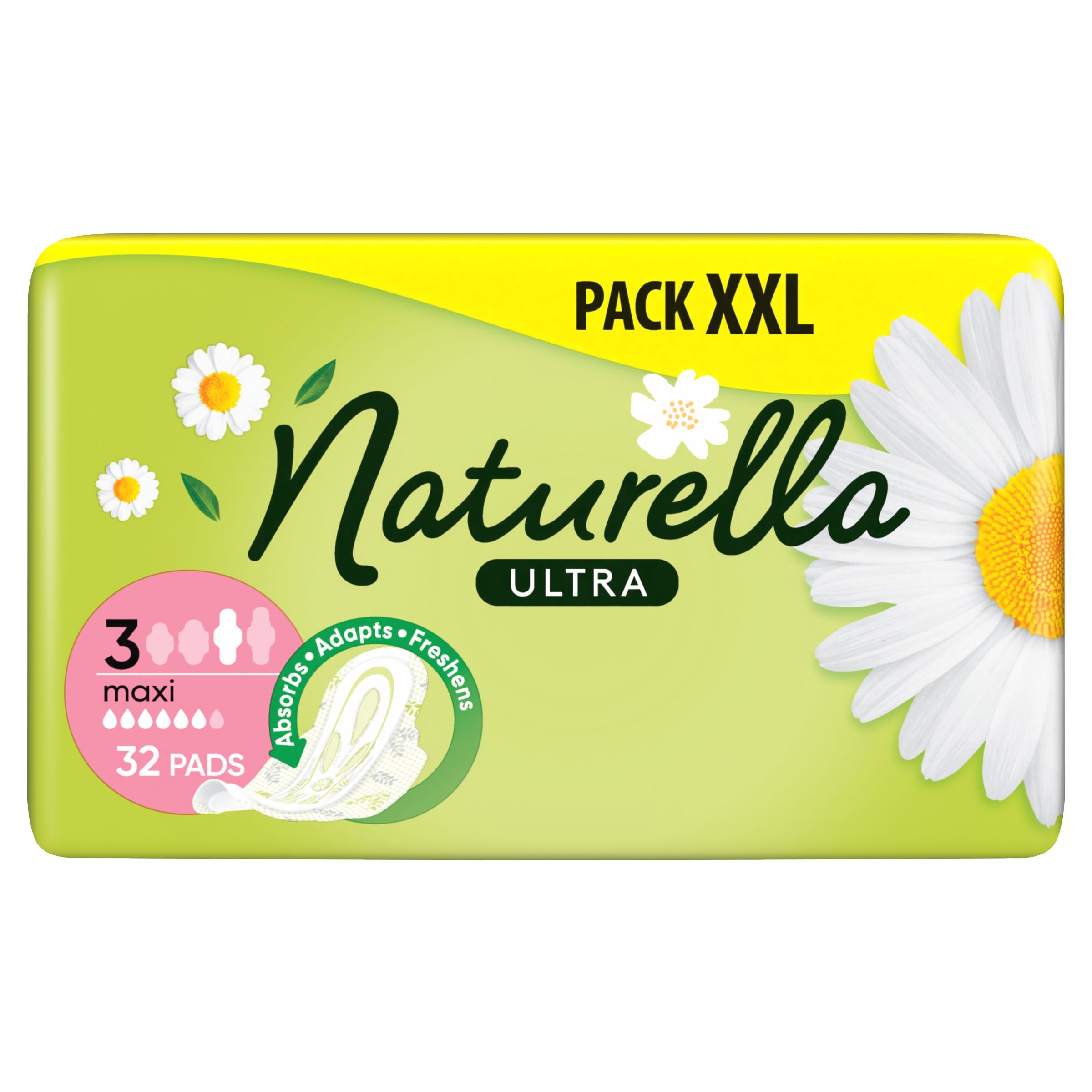 Drogerie a kosmetika - Naturella Ultra Maxi velikost 3 vložky s křidélky 32 ks