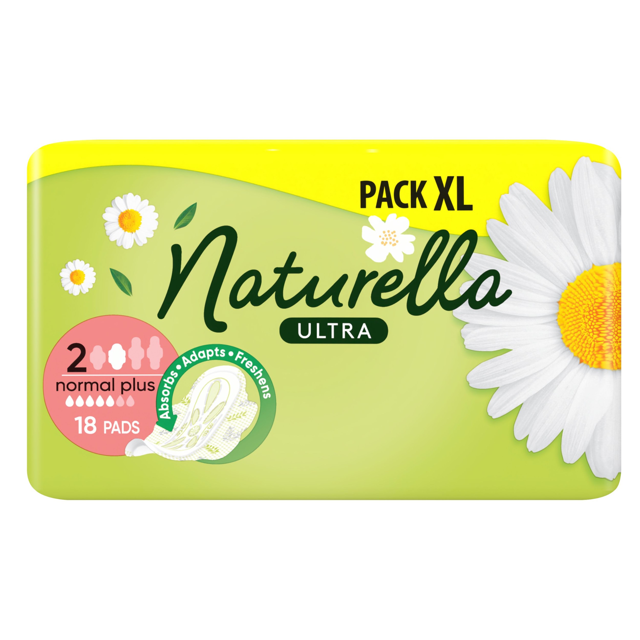 Drogerie a kosmetika - Naturella Ultra Normal Plus velikost 2 Hygienické vložky s křidélky 18 ks