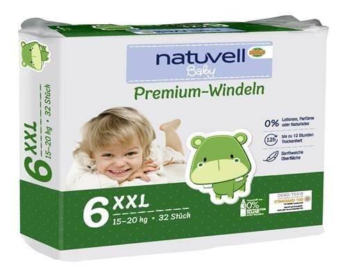 Svět dětí - Natuvell Dětské jednorázové plenky XXL (15-20kg) 32 ks