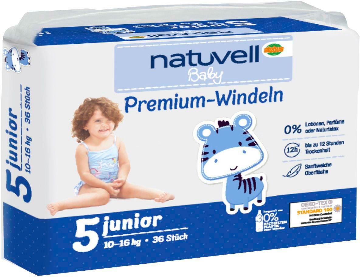 Svět dětí - Natuvell Dětské jednorázové pleny Junior vel.5, 36ks