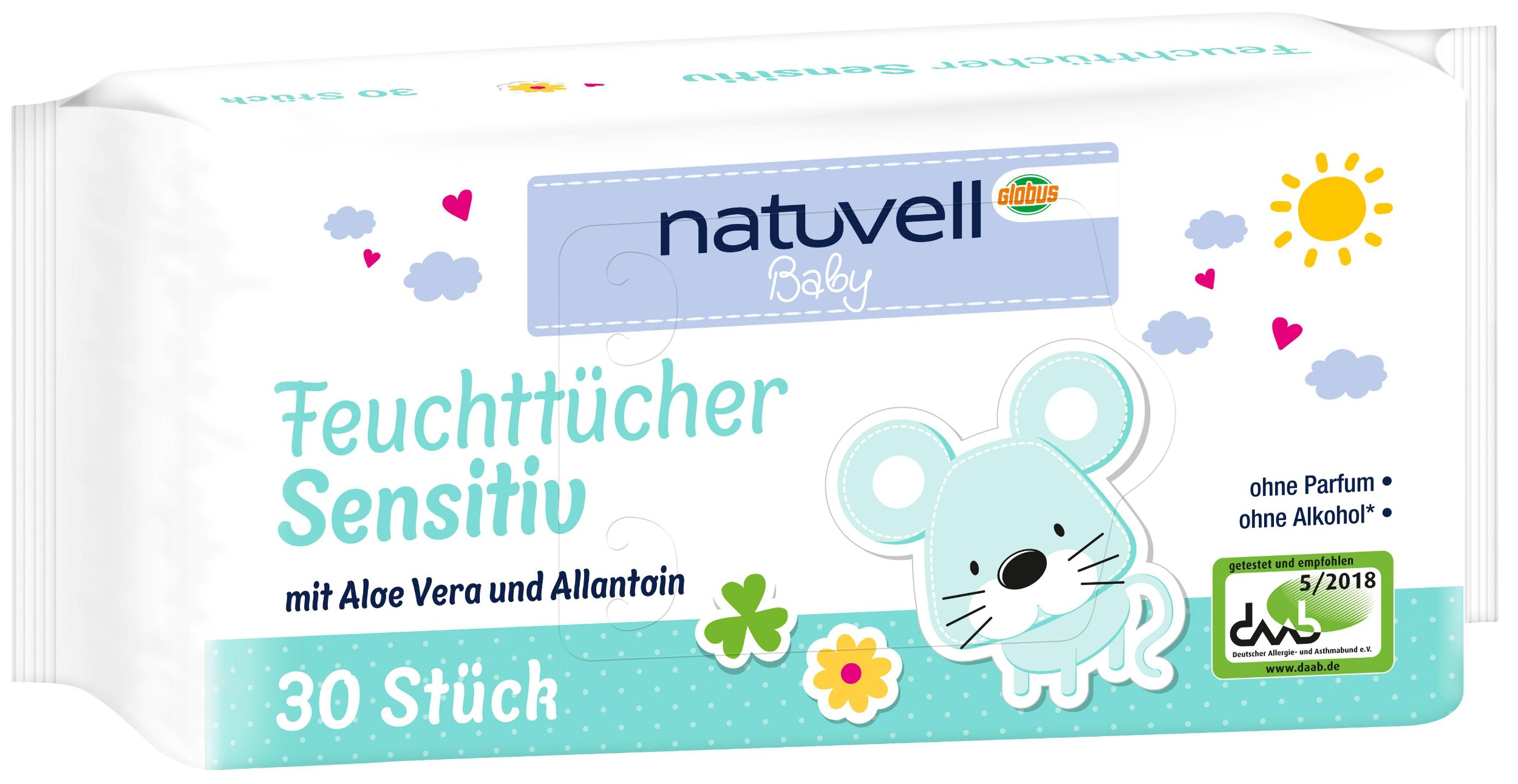 Svět dětí - Natuvell Dětské vlhčené ubrousky sensitive 30ks